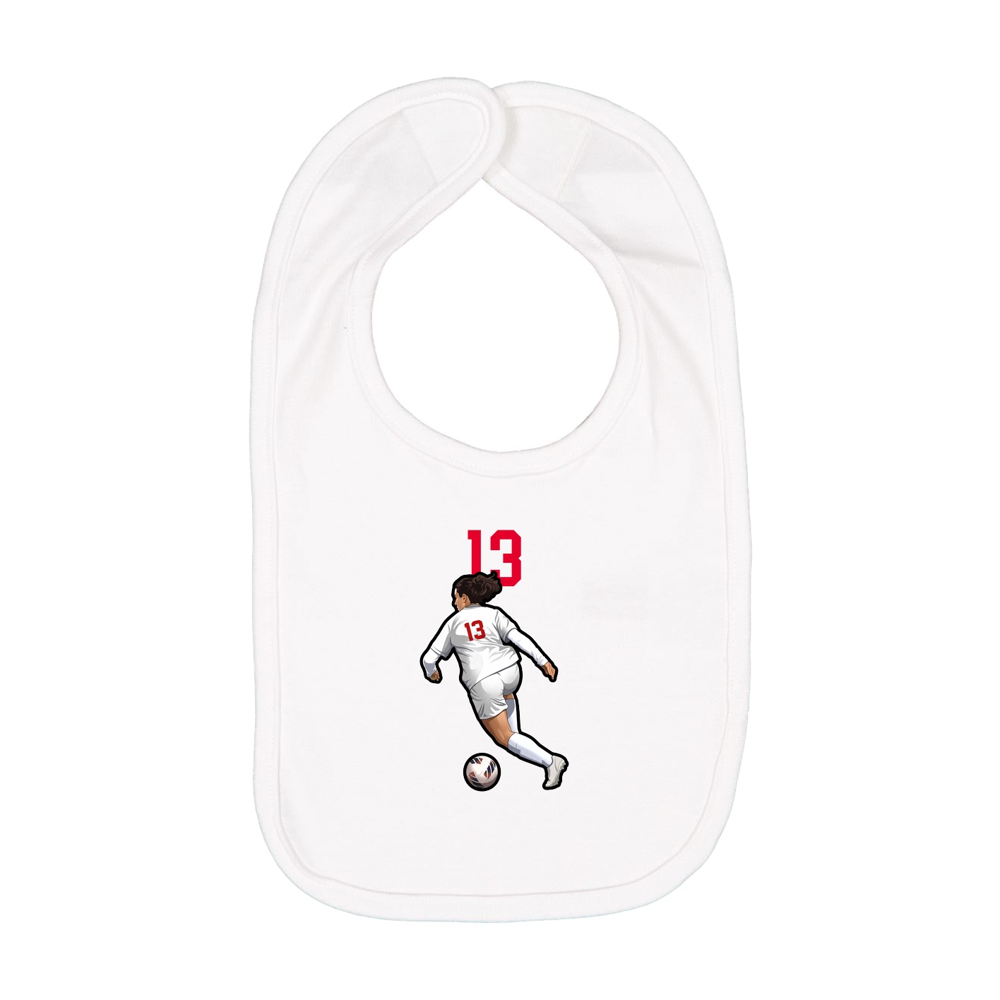 Infant Bib — Number Top in White