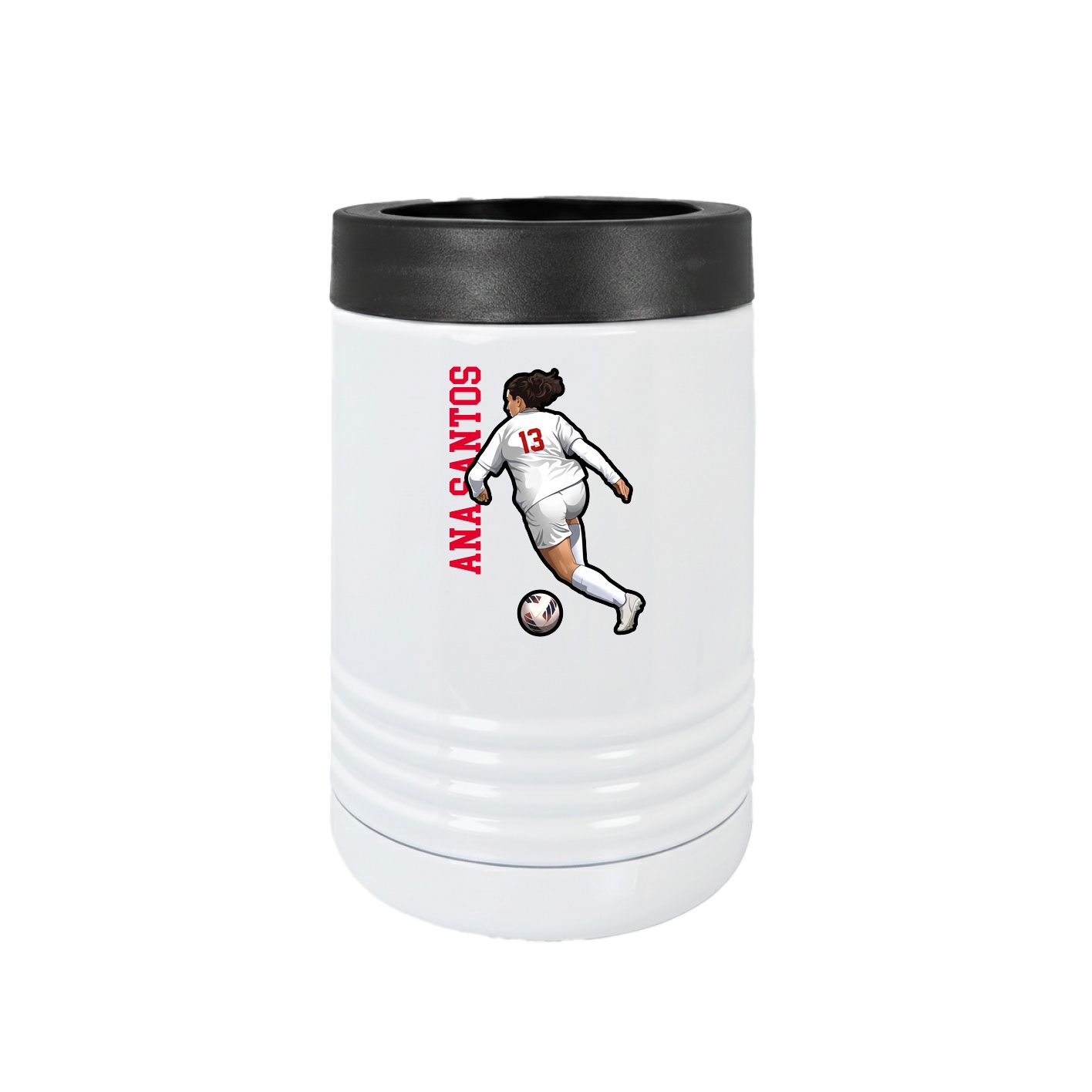 Beverage Holder — Name Vertical in White