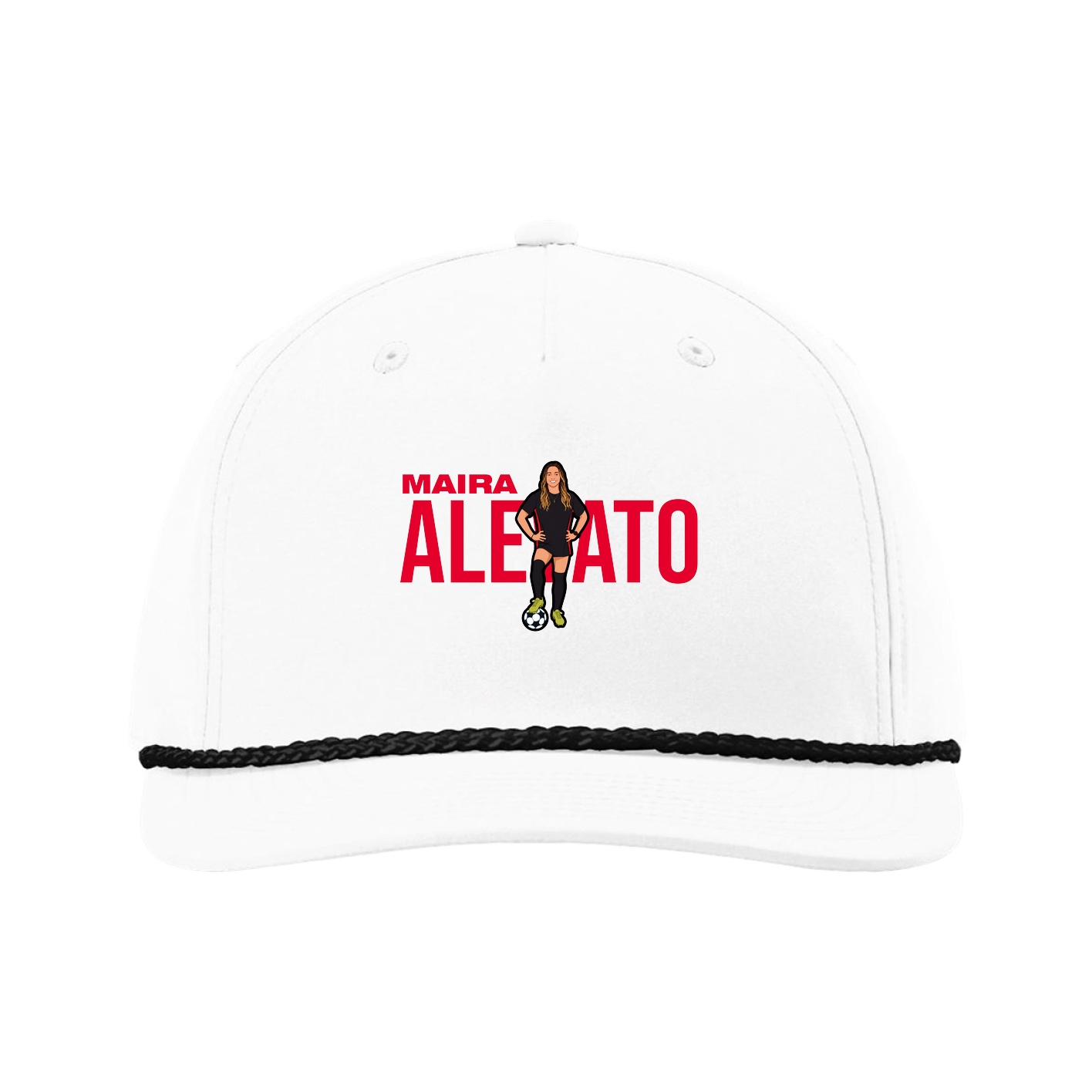Five-Panel Classic Rope Cap — Player Name in White