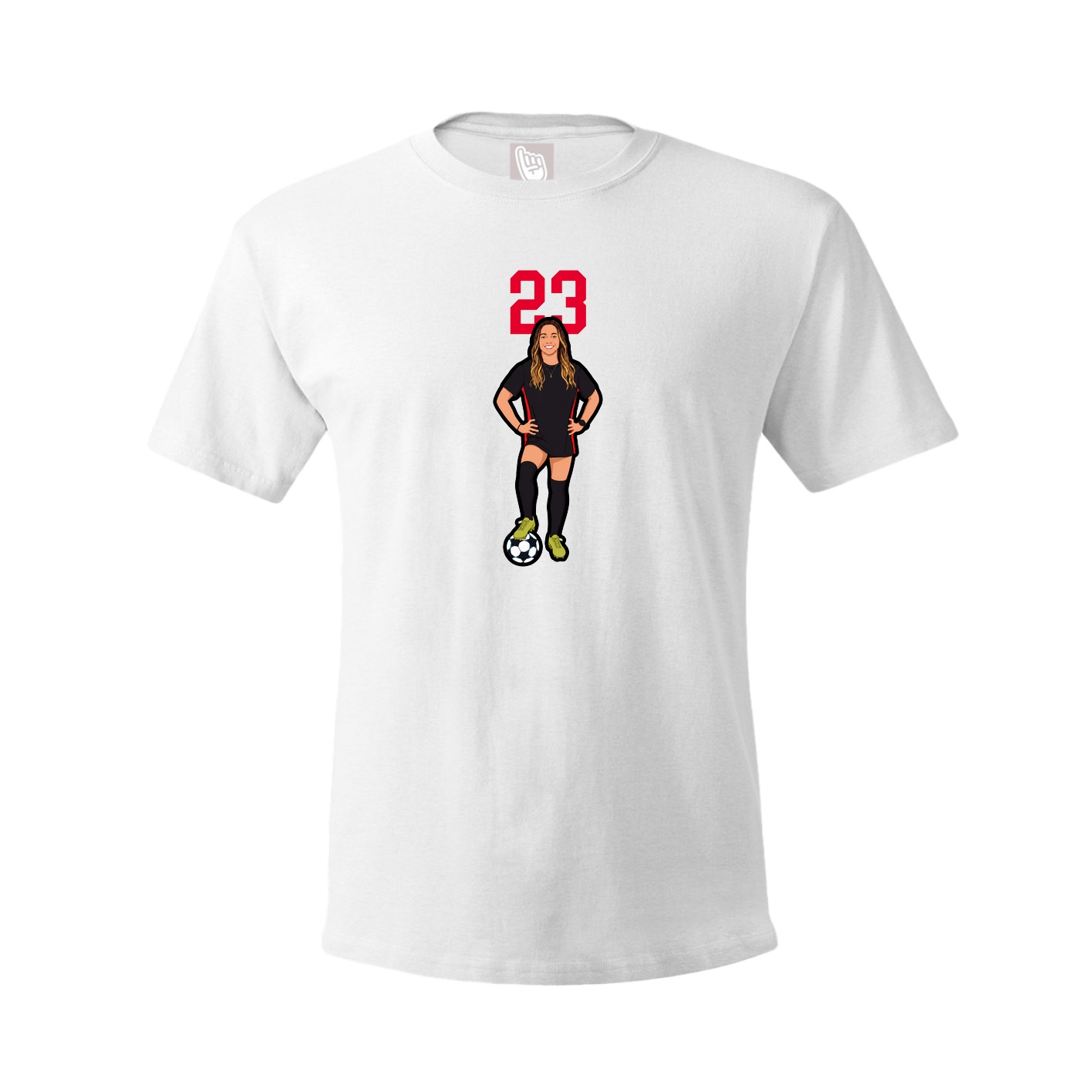 Youth Tee — Number Top in White