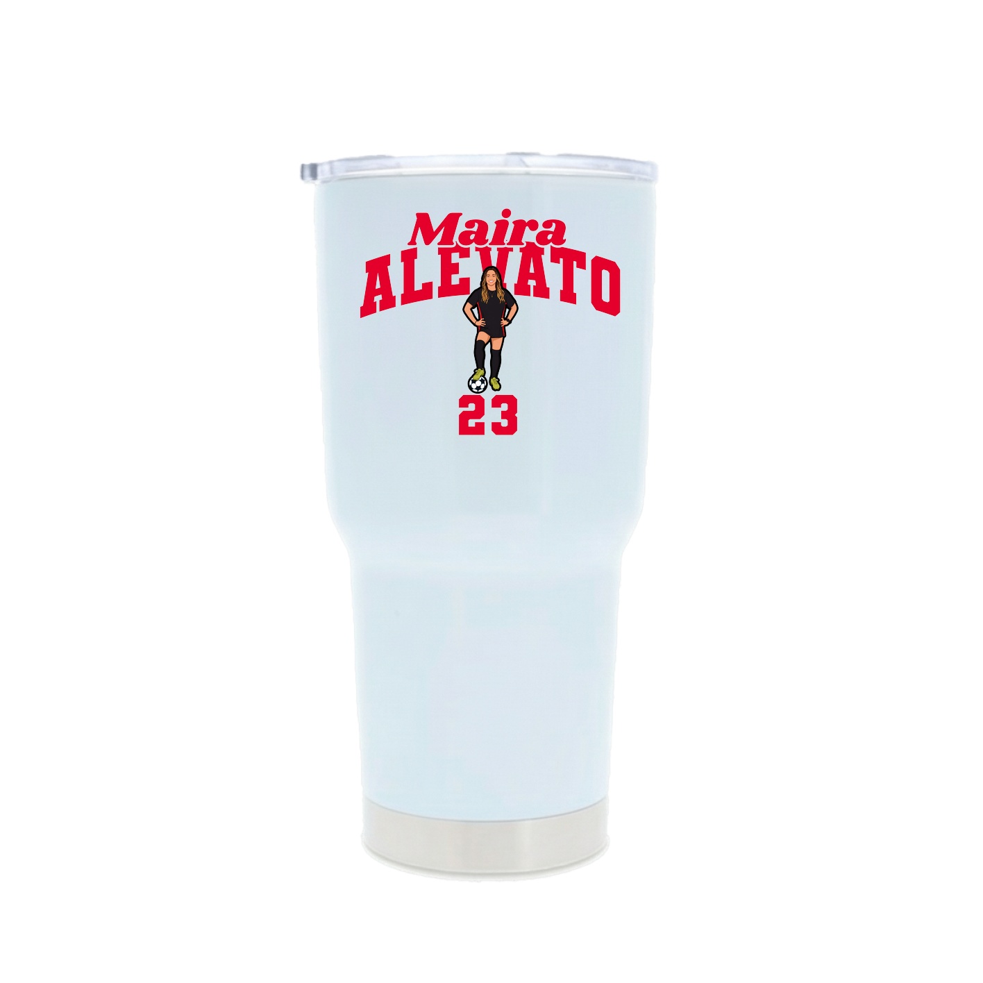 30oz Stainless Steel Tumbler — Signature Arch in White