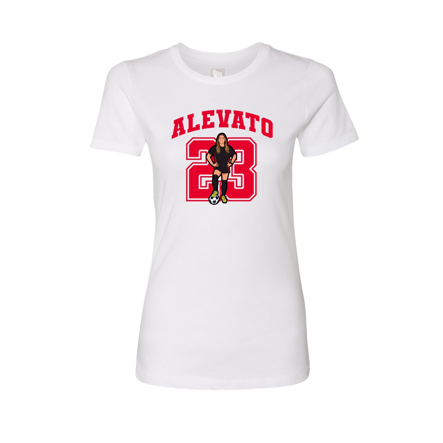 Fitted Women's Tee — Number in White