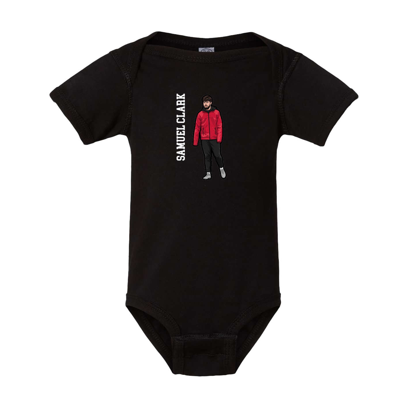 Baby Onesie — Name Vertical in Black