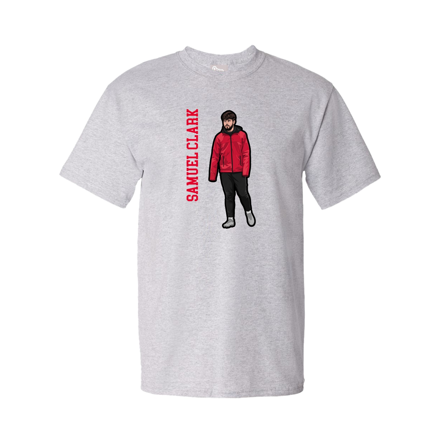 Youth Tee — Name Vertical in Grey