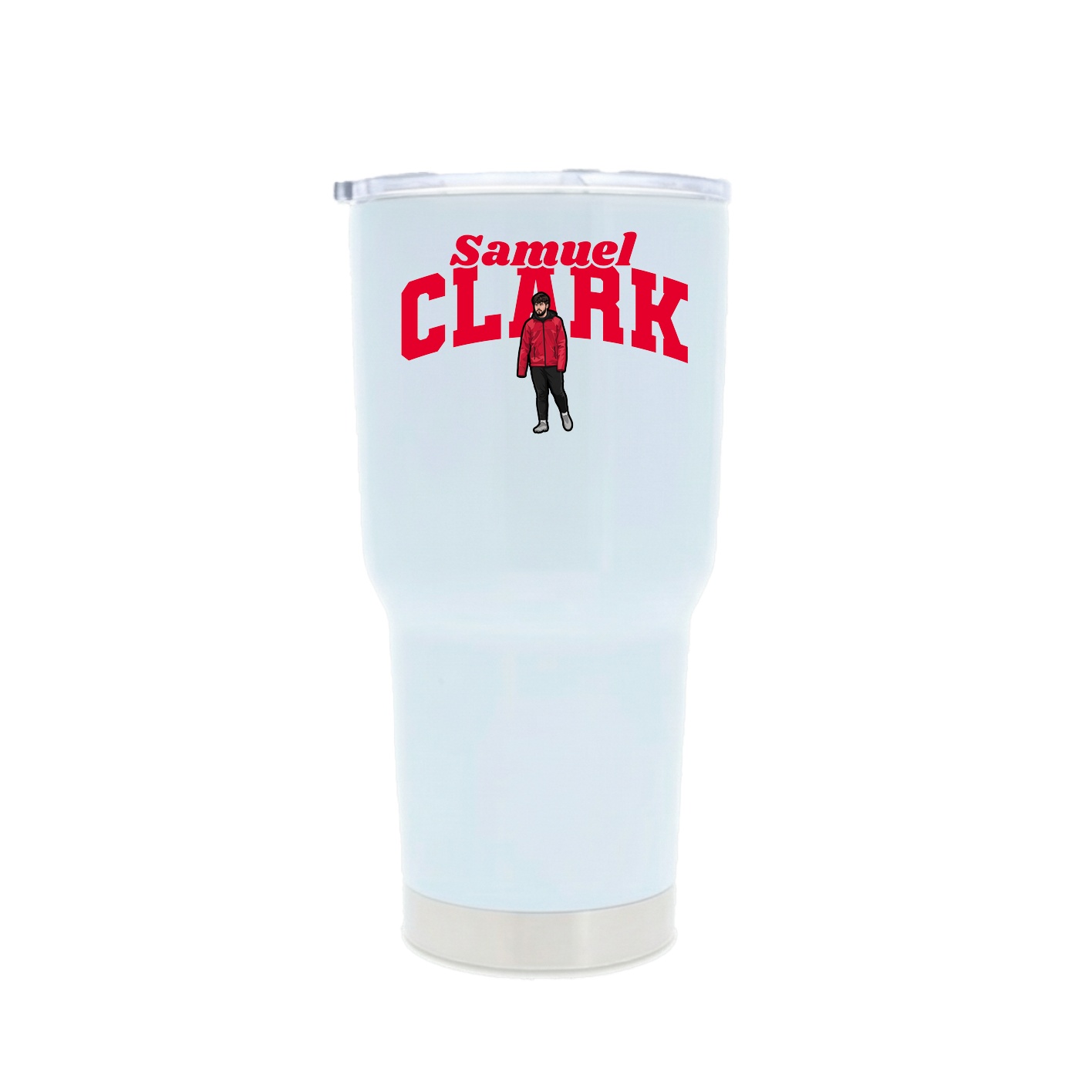 30oz Stainless Steel Tumbler — Signature Arch in White