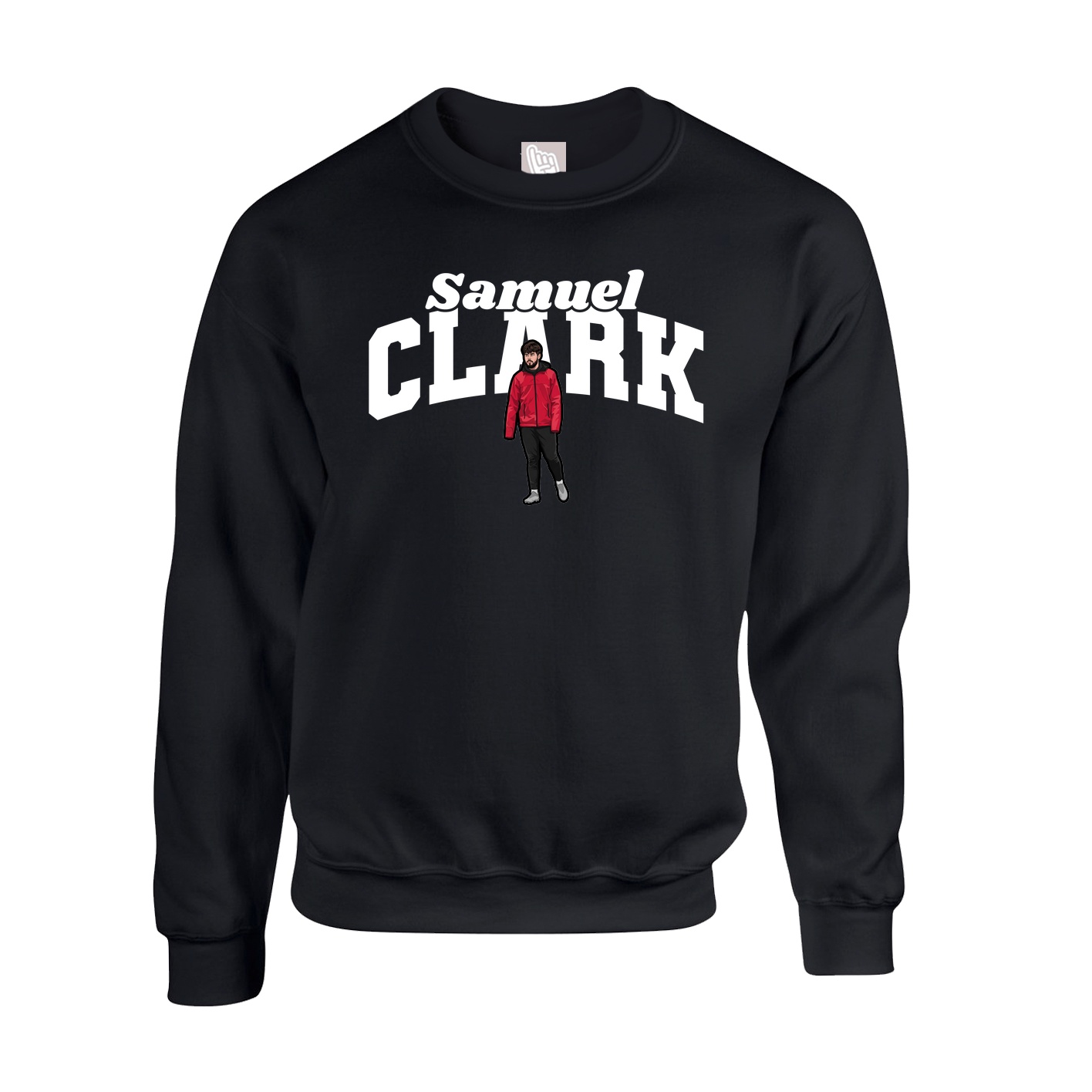 Fleece Crew — Signature Arch in Black