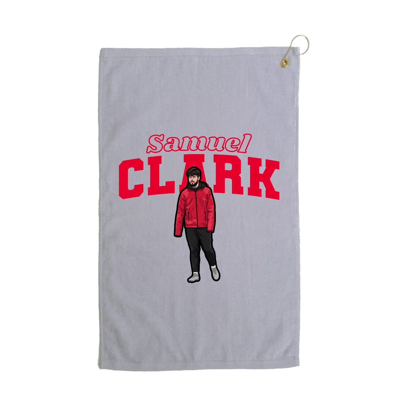 Golf Towel — Name Arch in Grey