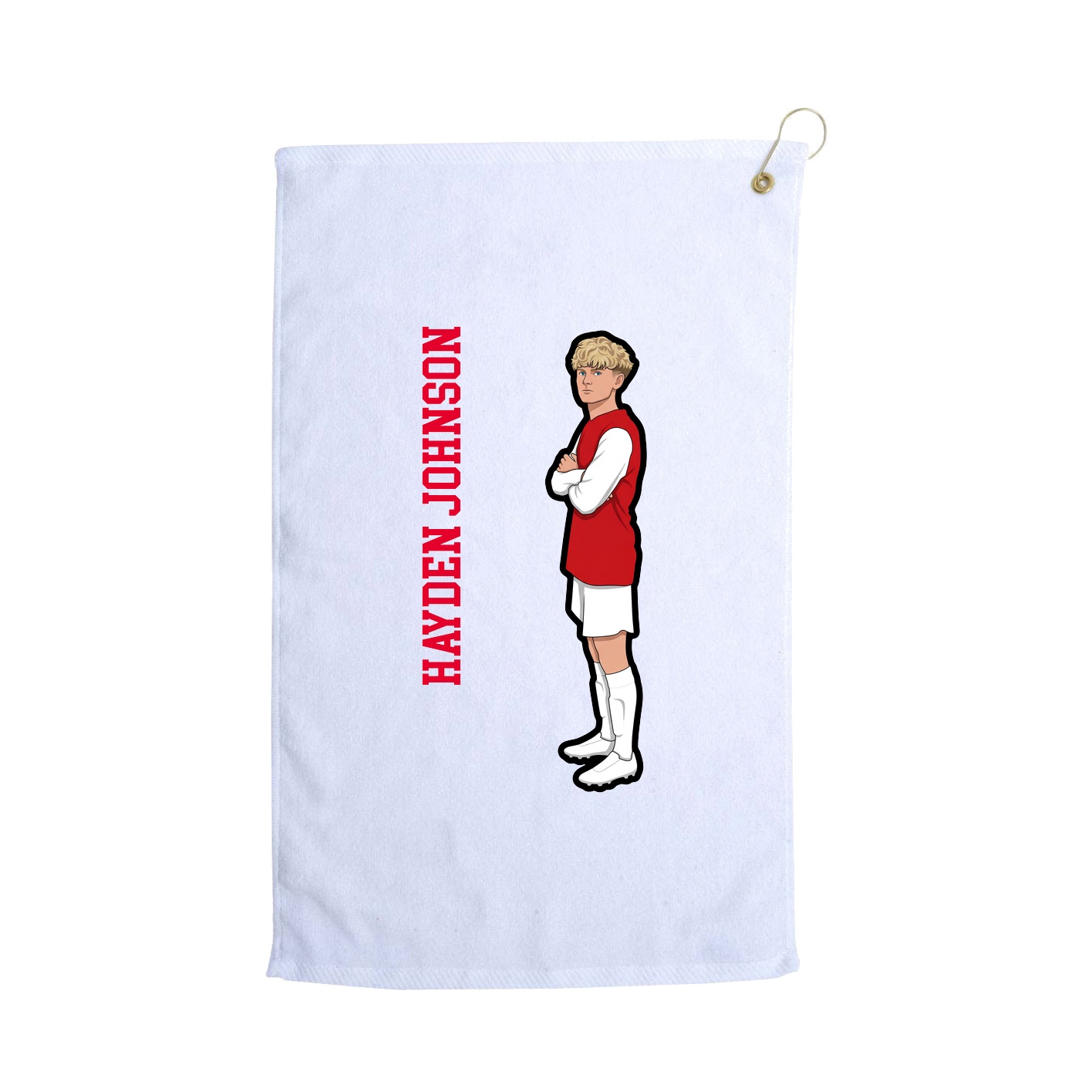 Golf Towel — Name Vertical in White