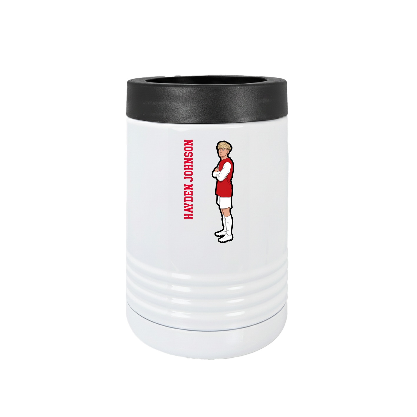 Beverage Holder — Name Vertical in White
