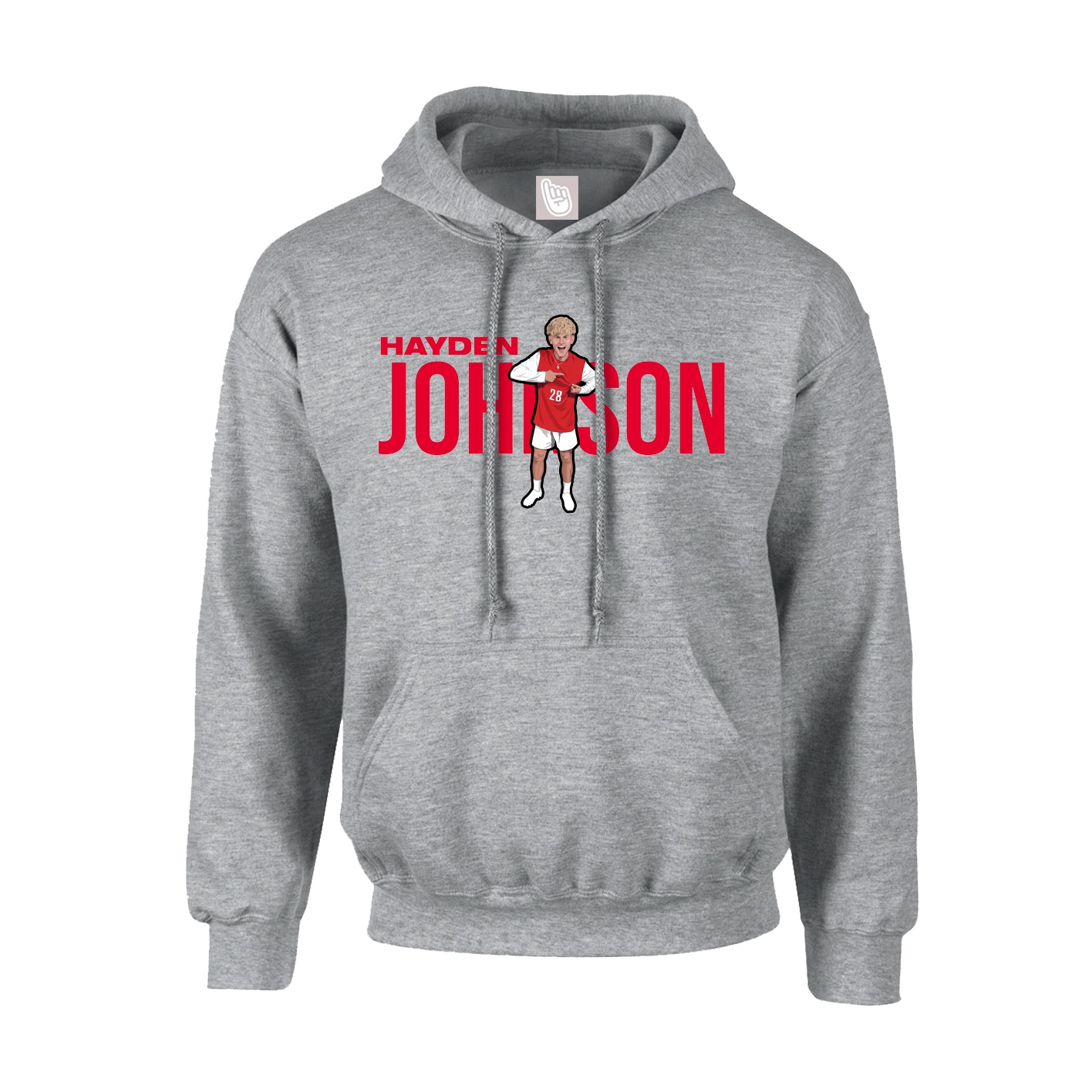Youth Hoodie — Player Name in Grey