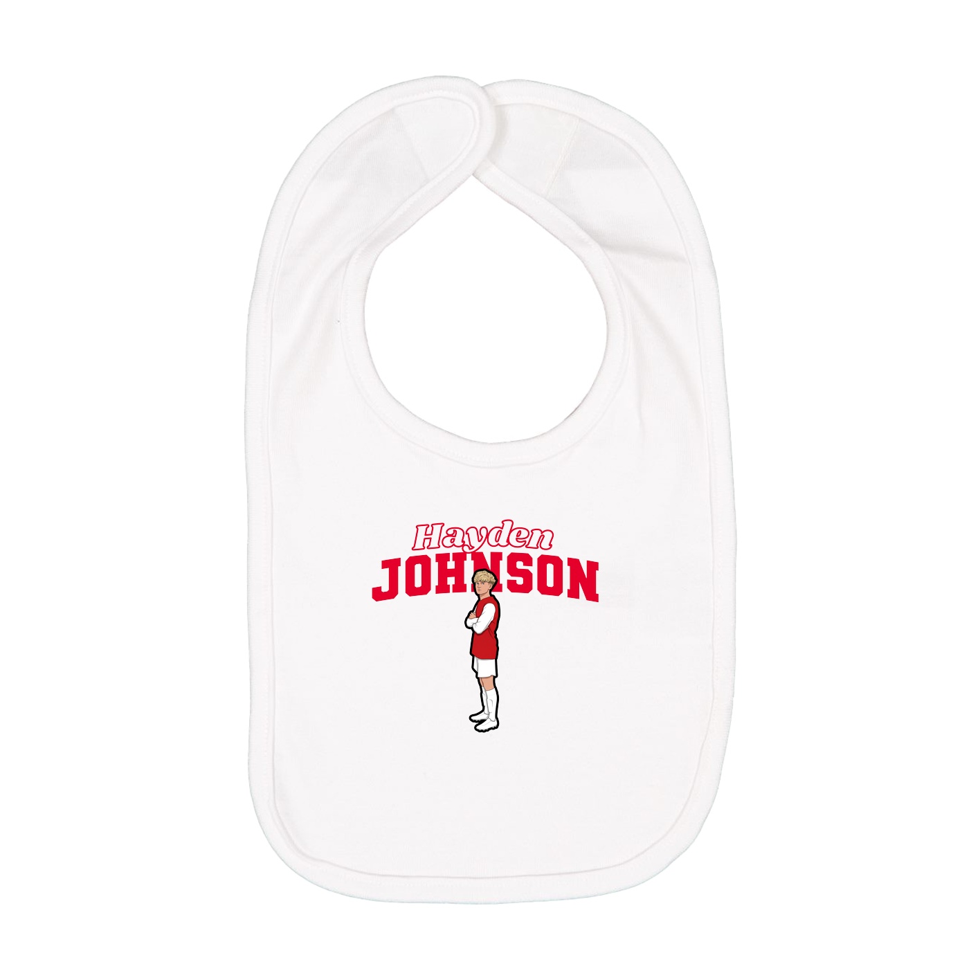 Infant Bib — Name Arch in White
