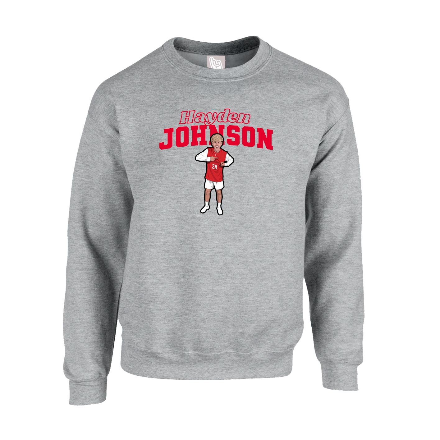 Fleece Crew — Name Arch in Grey