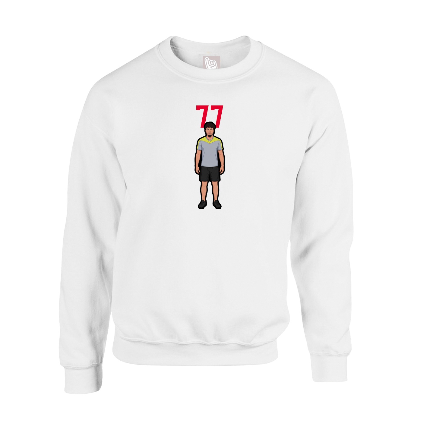 Fleece Crew — Number Top in White