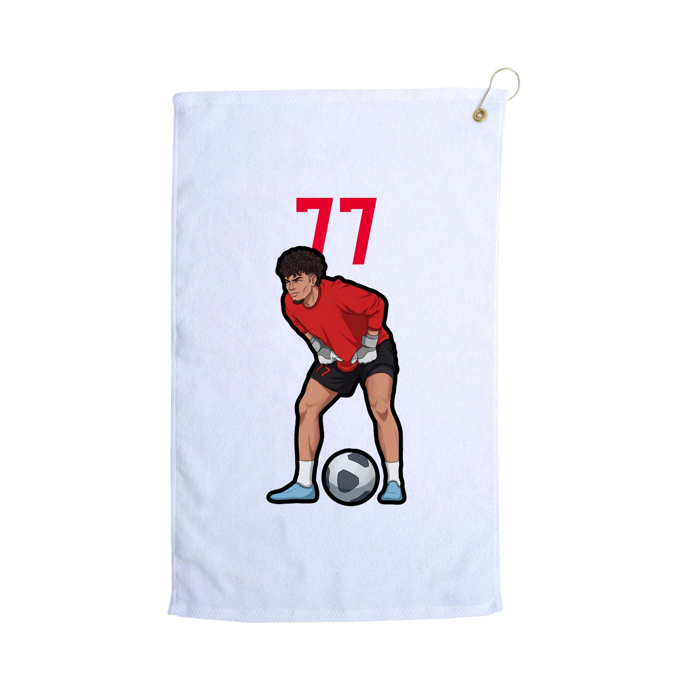 Golf Towel — Number Top in White