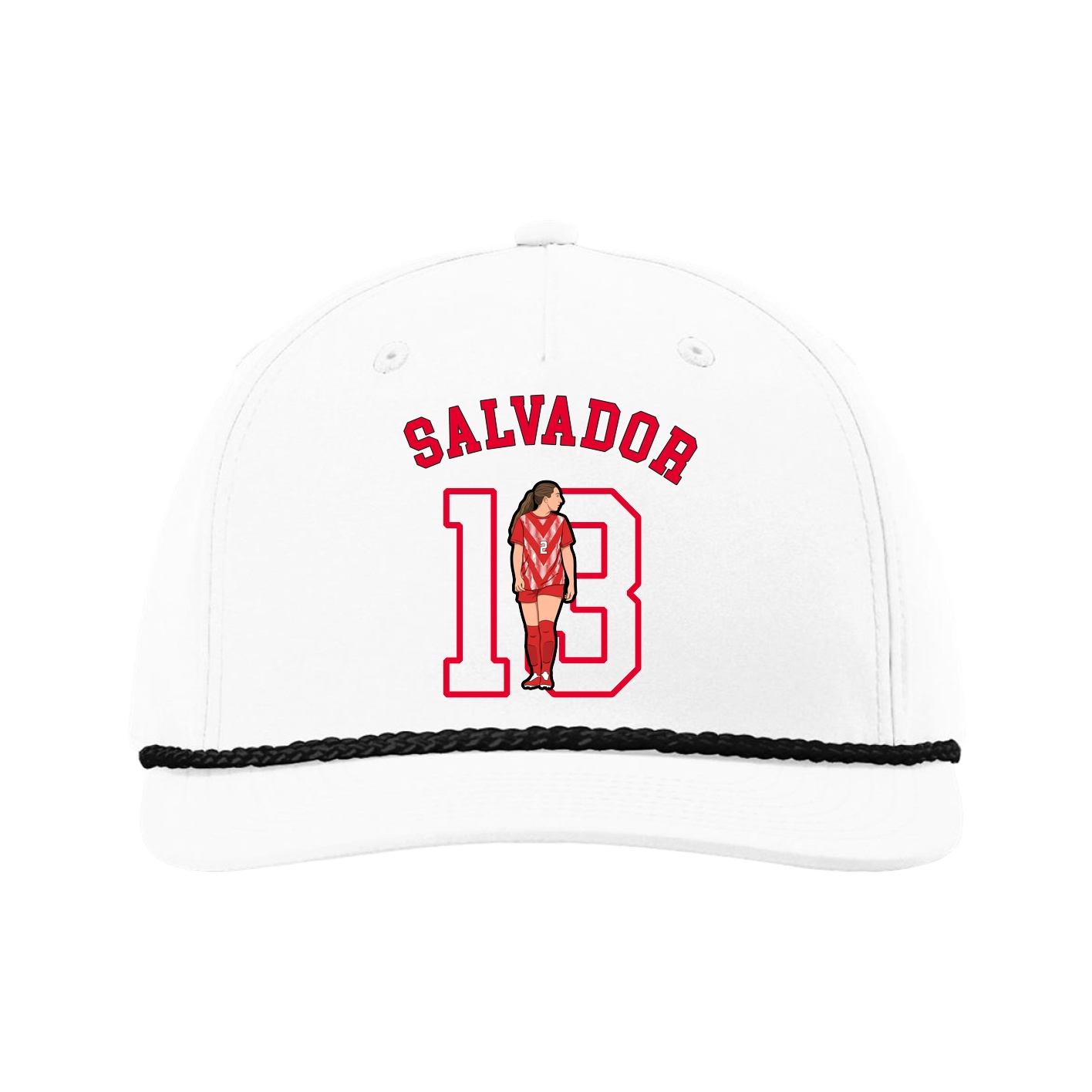 Five-Panel Classic Rope Cap — Shirsey Arch in White