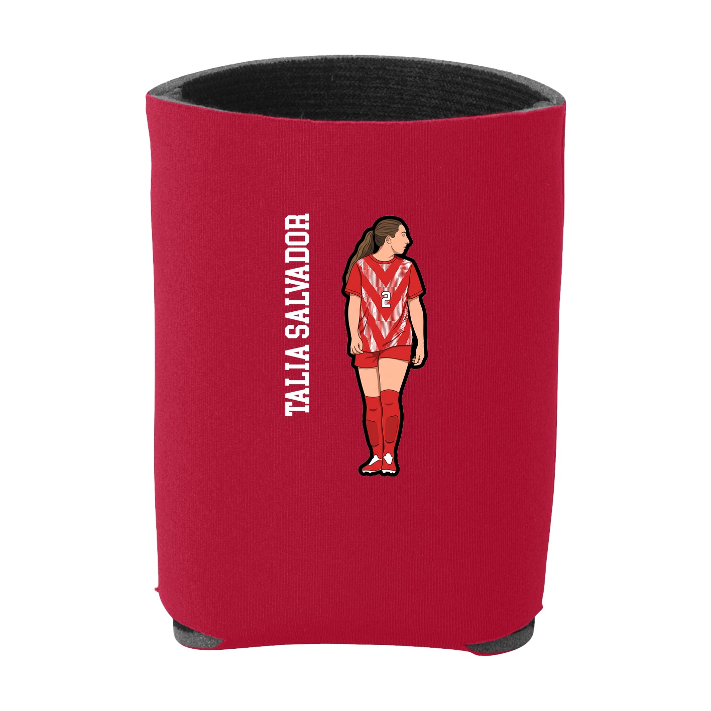 Can Holder — Name Vertical in Red