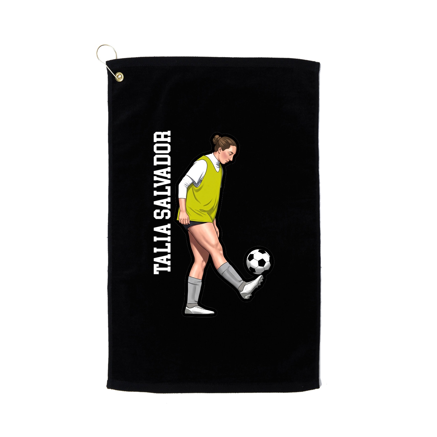 Golf Towel — Name Vertical in Black