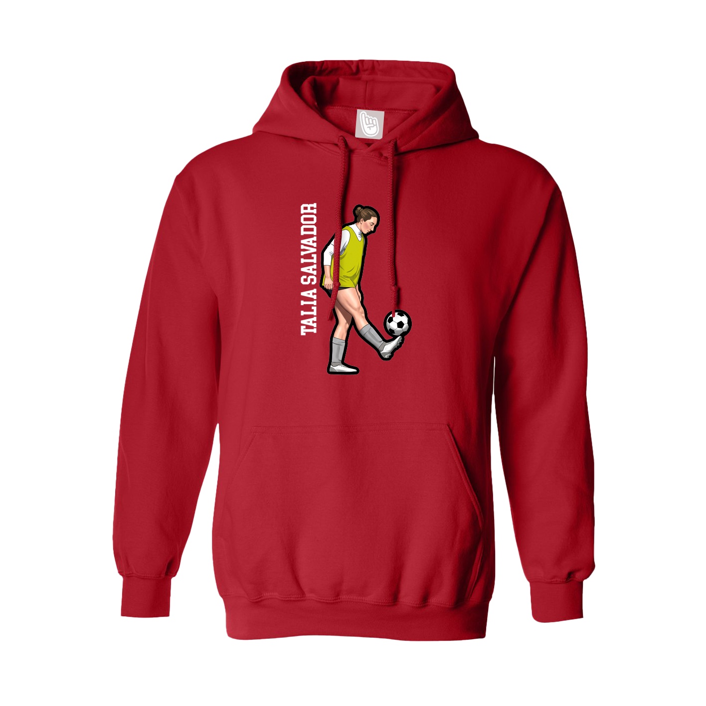 Youth Hoodie — Name Vertical in Red