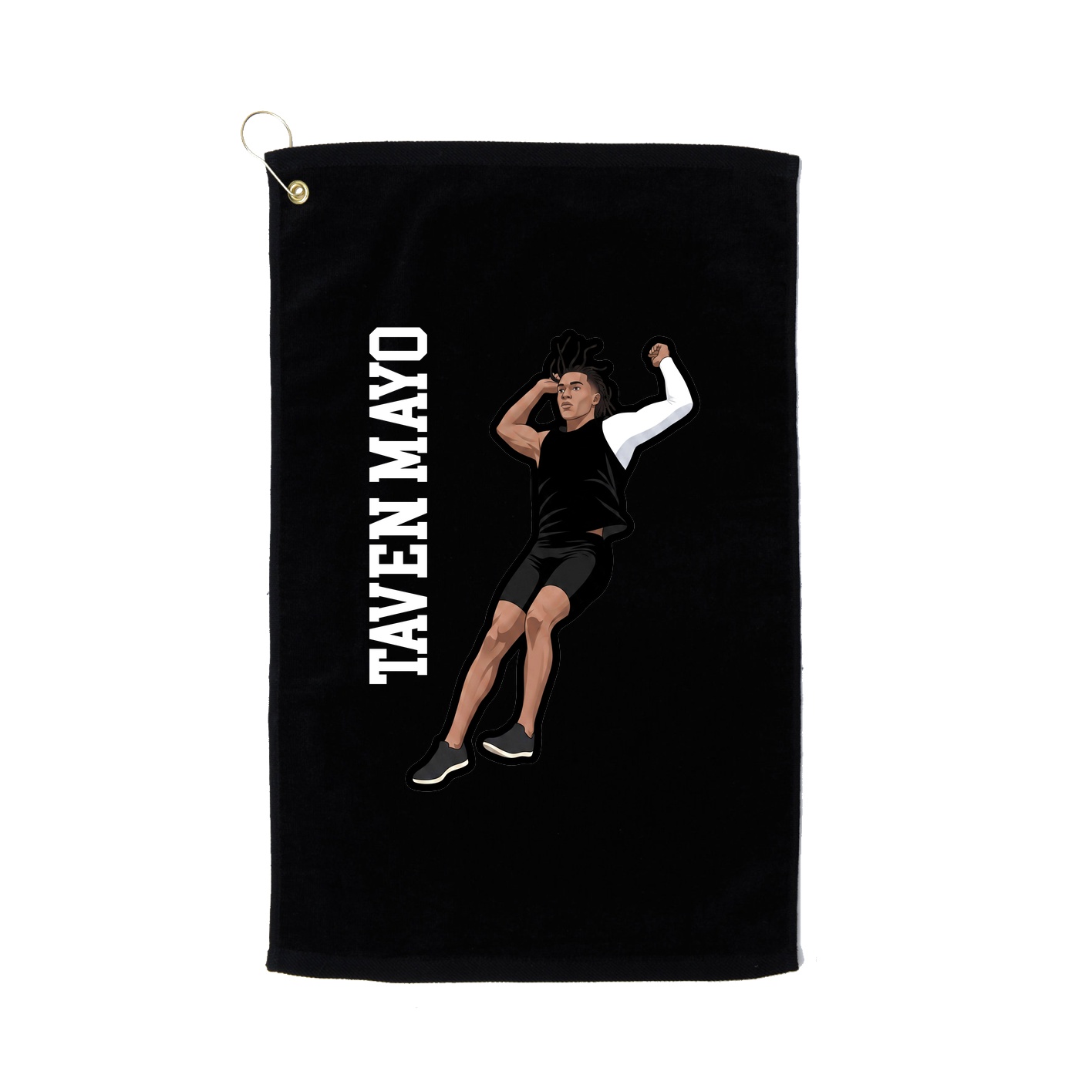 Golf Towel — Name Vertical in Black