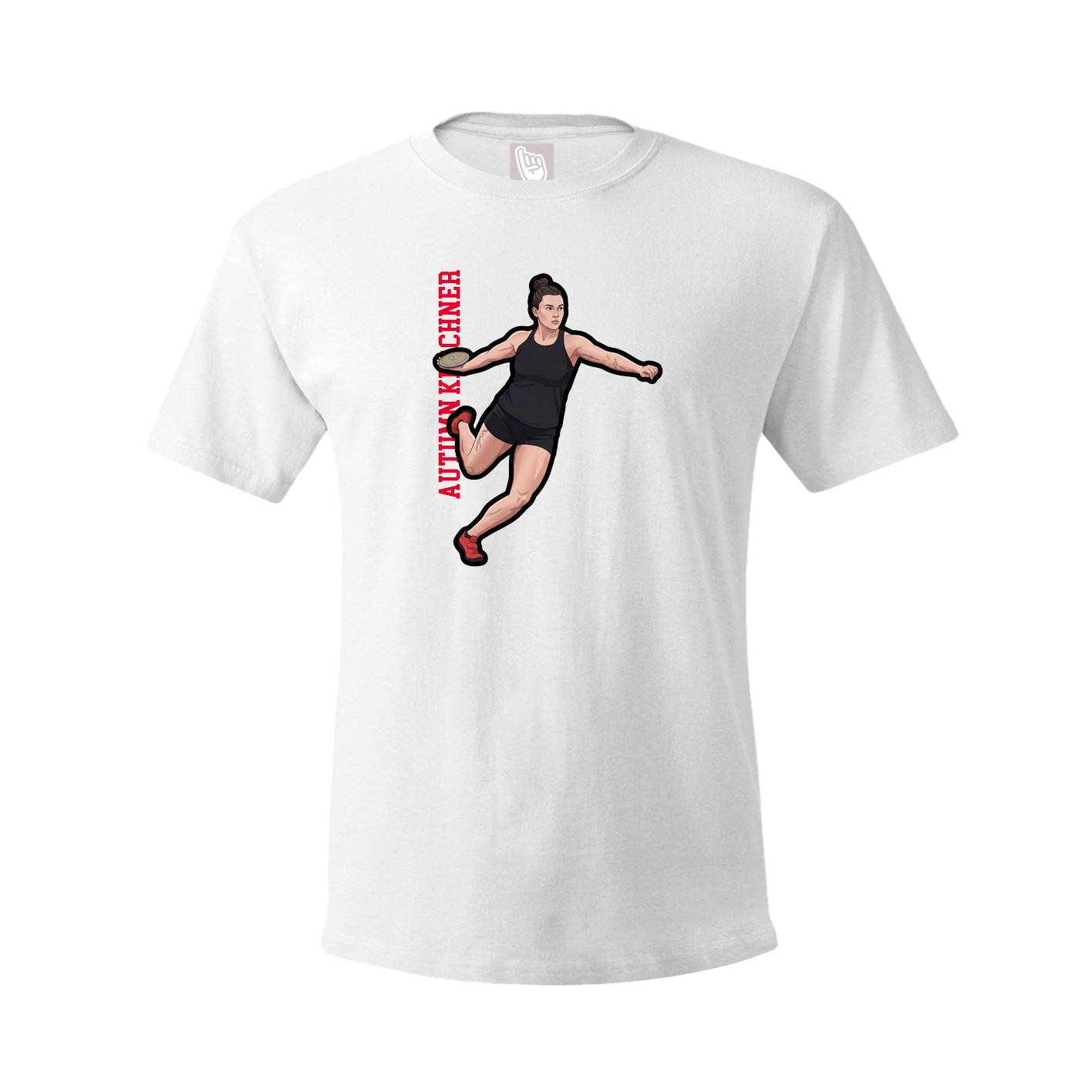 Tee — Name Vertical in White