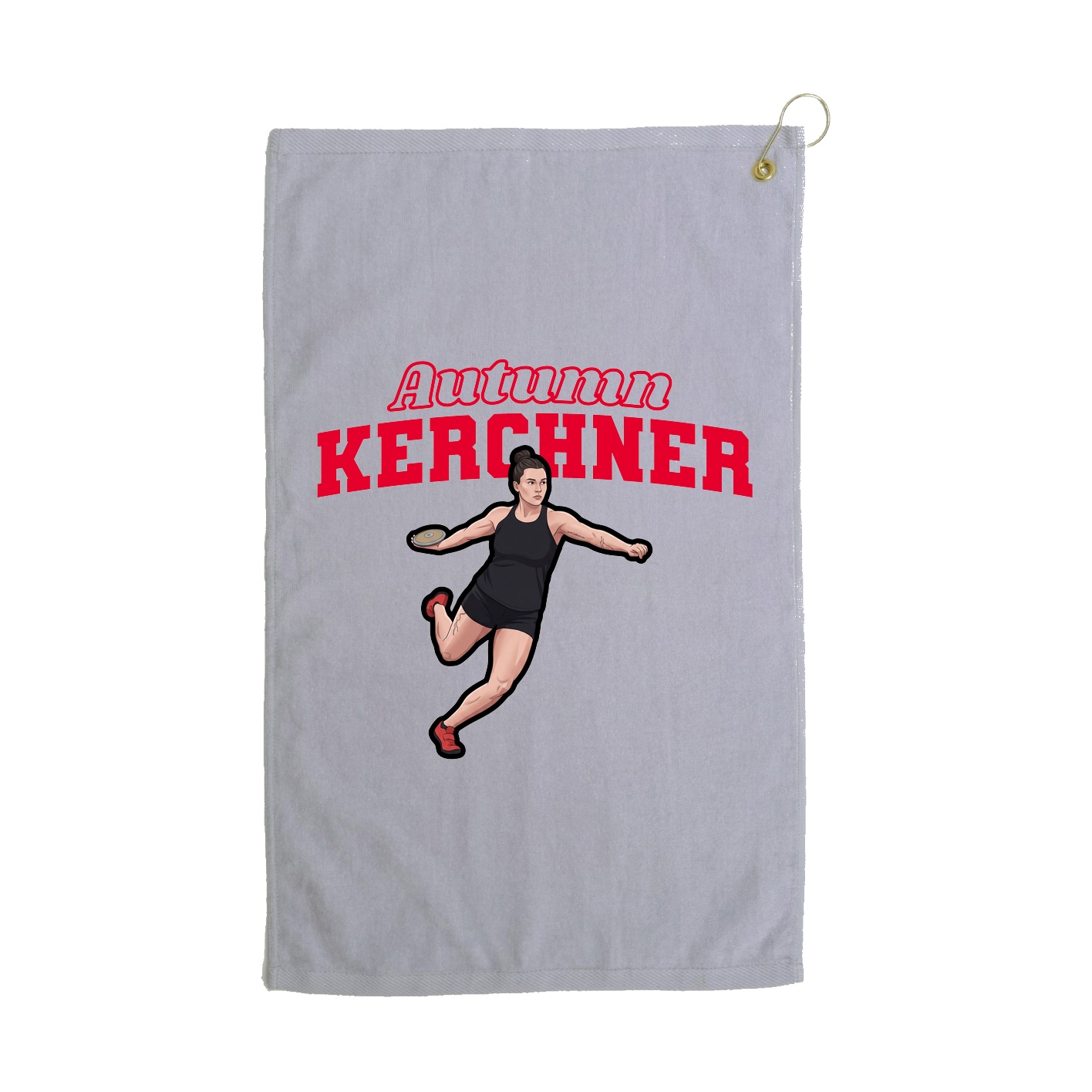 Golf Towel — Name Arch in Grey