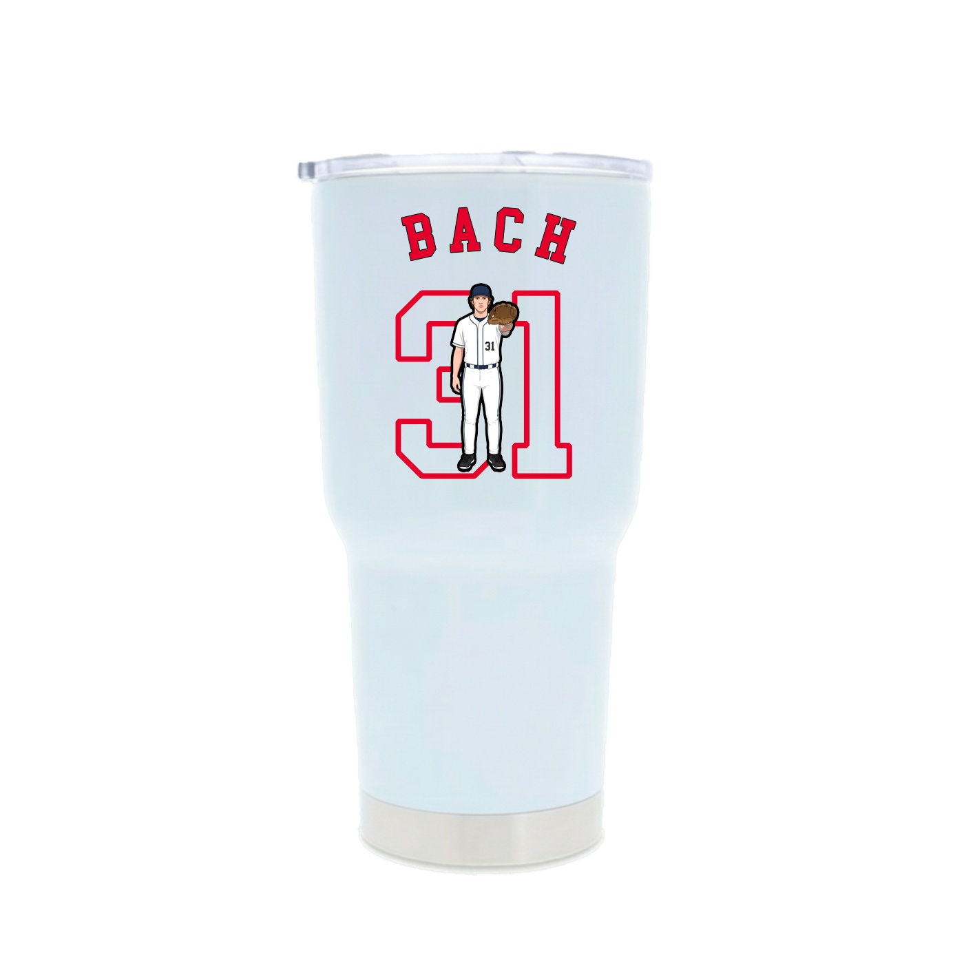30oz Stainless Steel Tumbler — Shirsey Arch in White