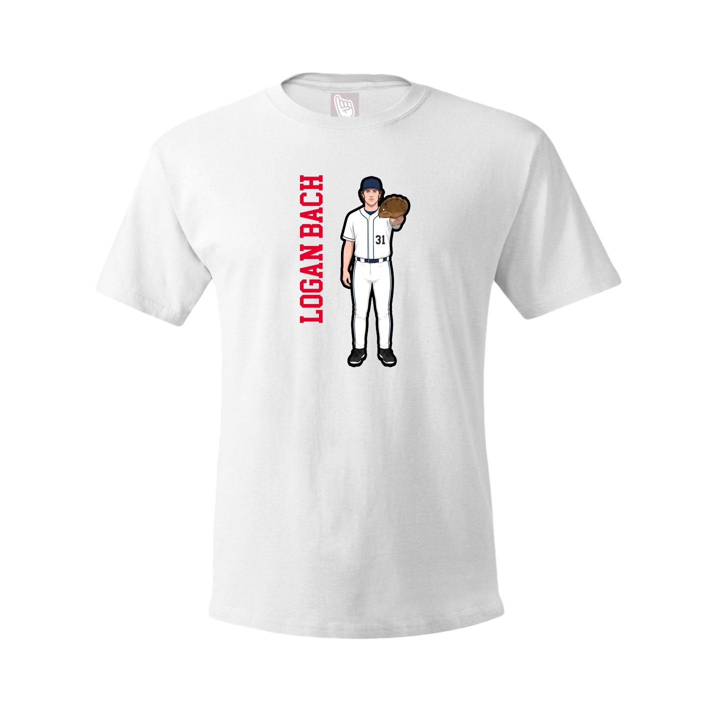 Tee — Name Vertical in White