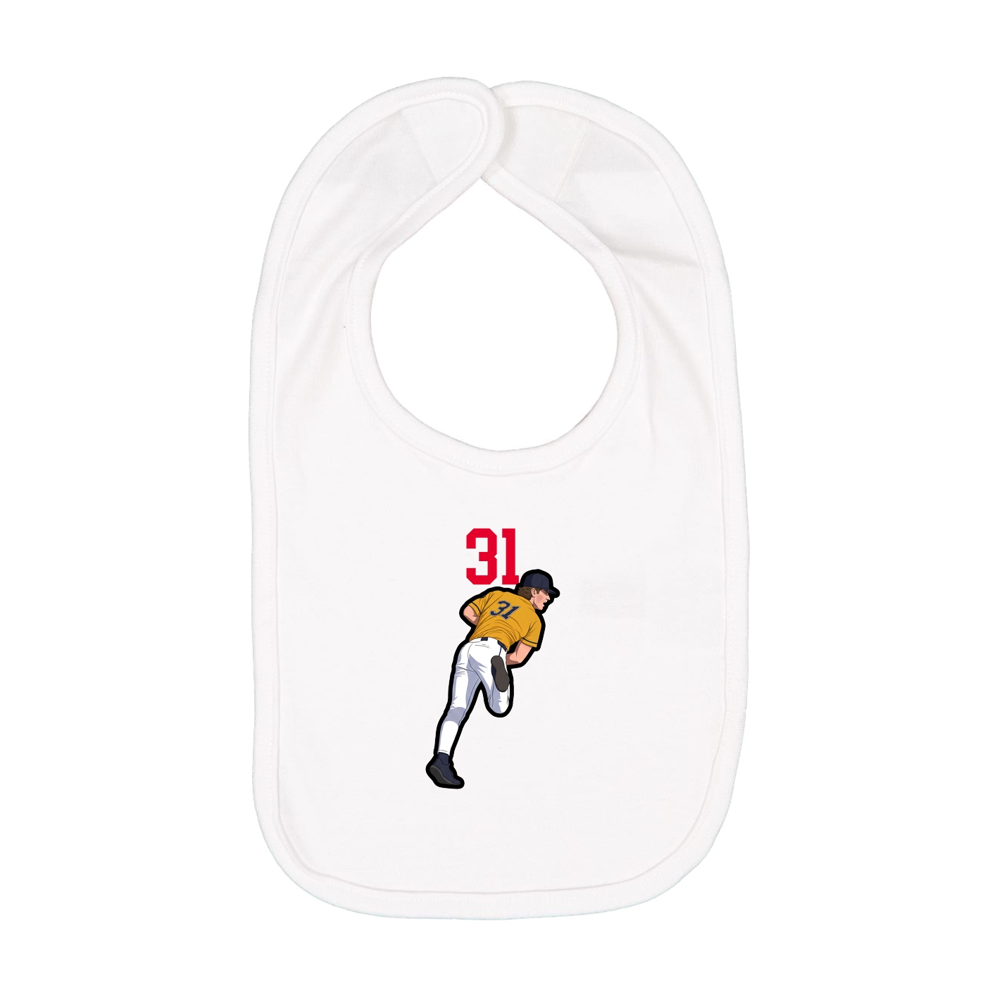 Infant Bib — Number Top in White