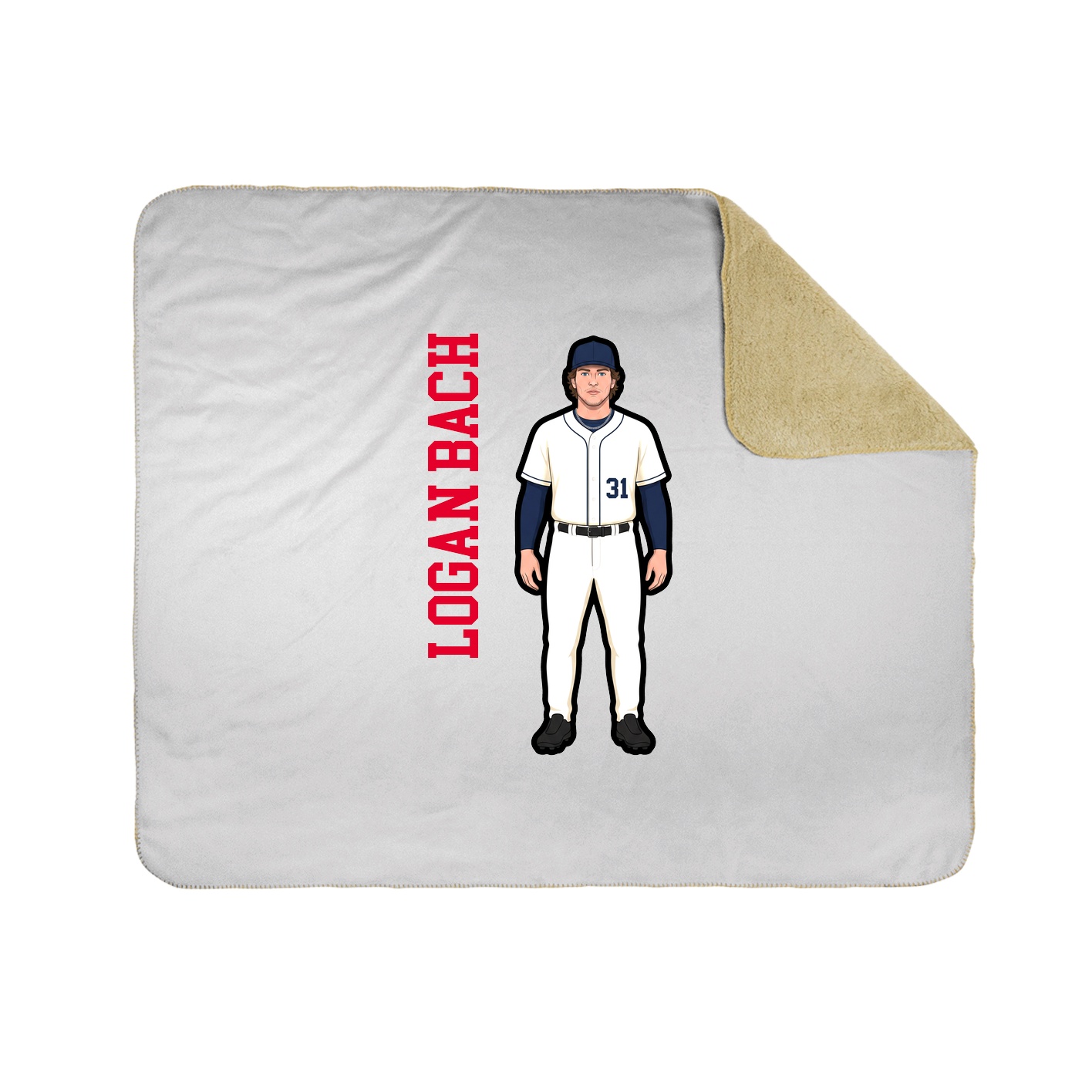 Throw Blanket — Name Vertical in White