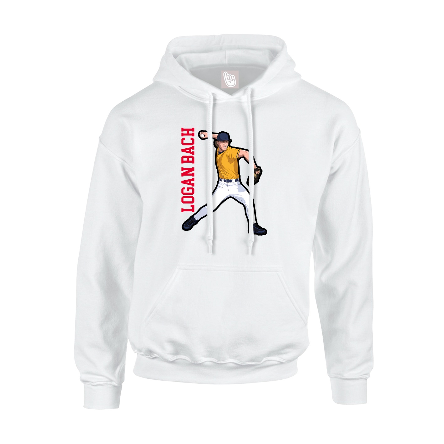 Hoodie — Name Vertical in White