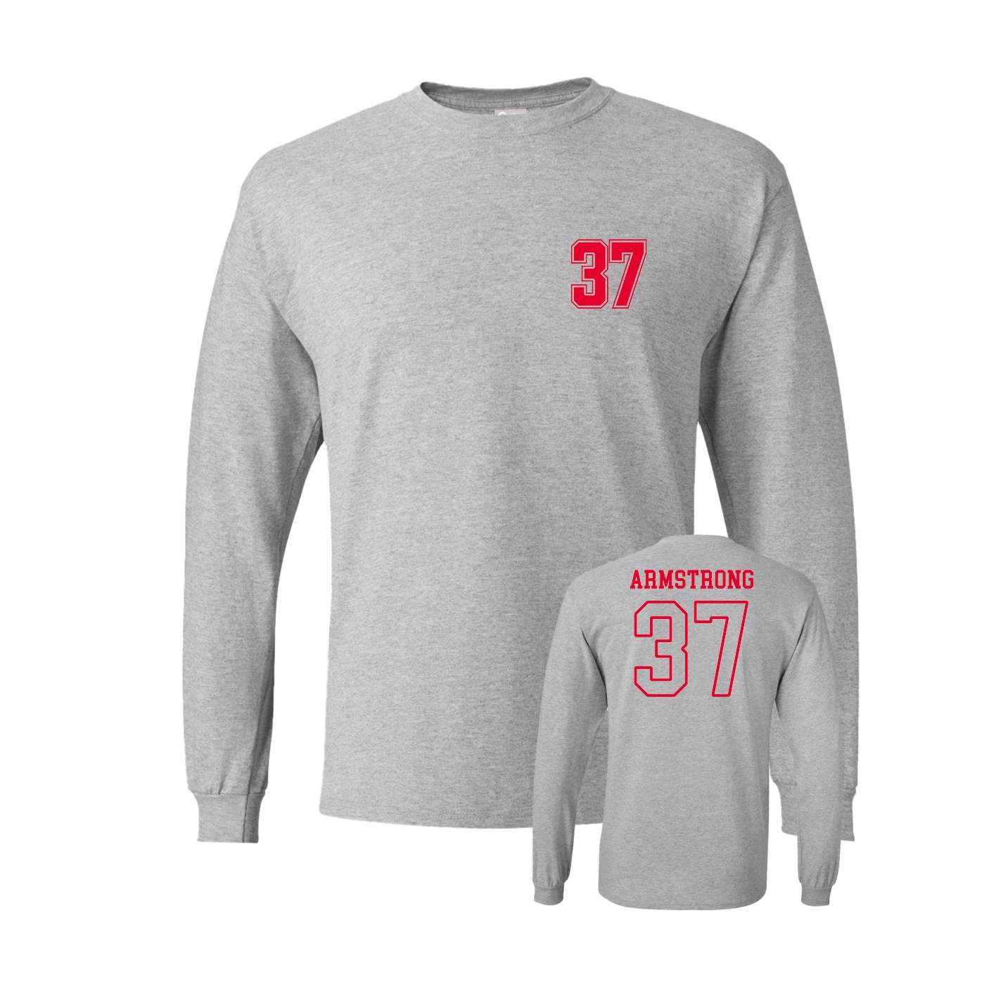 Long Sleeve Tee — Chest Back in Grey