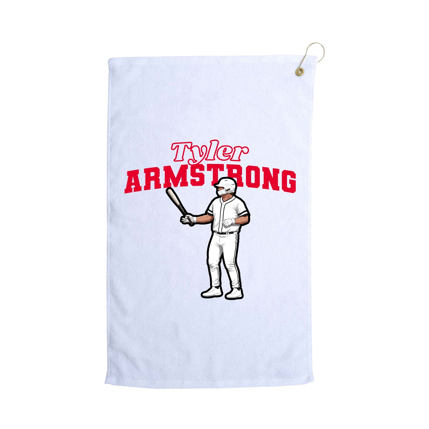 Golf Towel — Name Arch in White