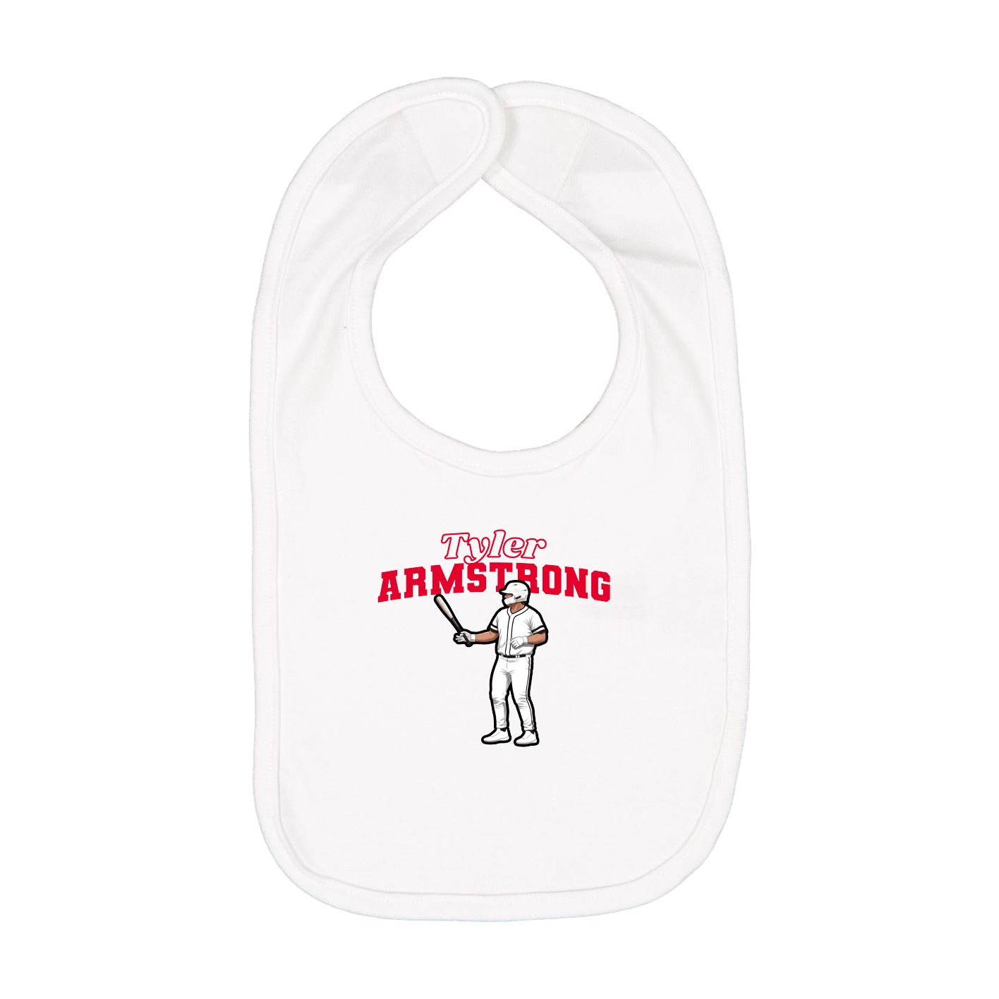 Infant Bib — Name Arch in White