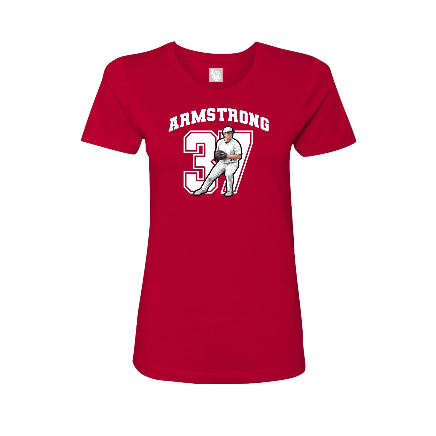 Fitted Women's Tee — Number in Red