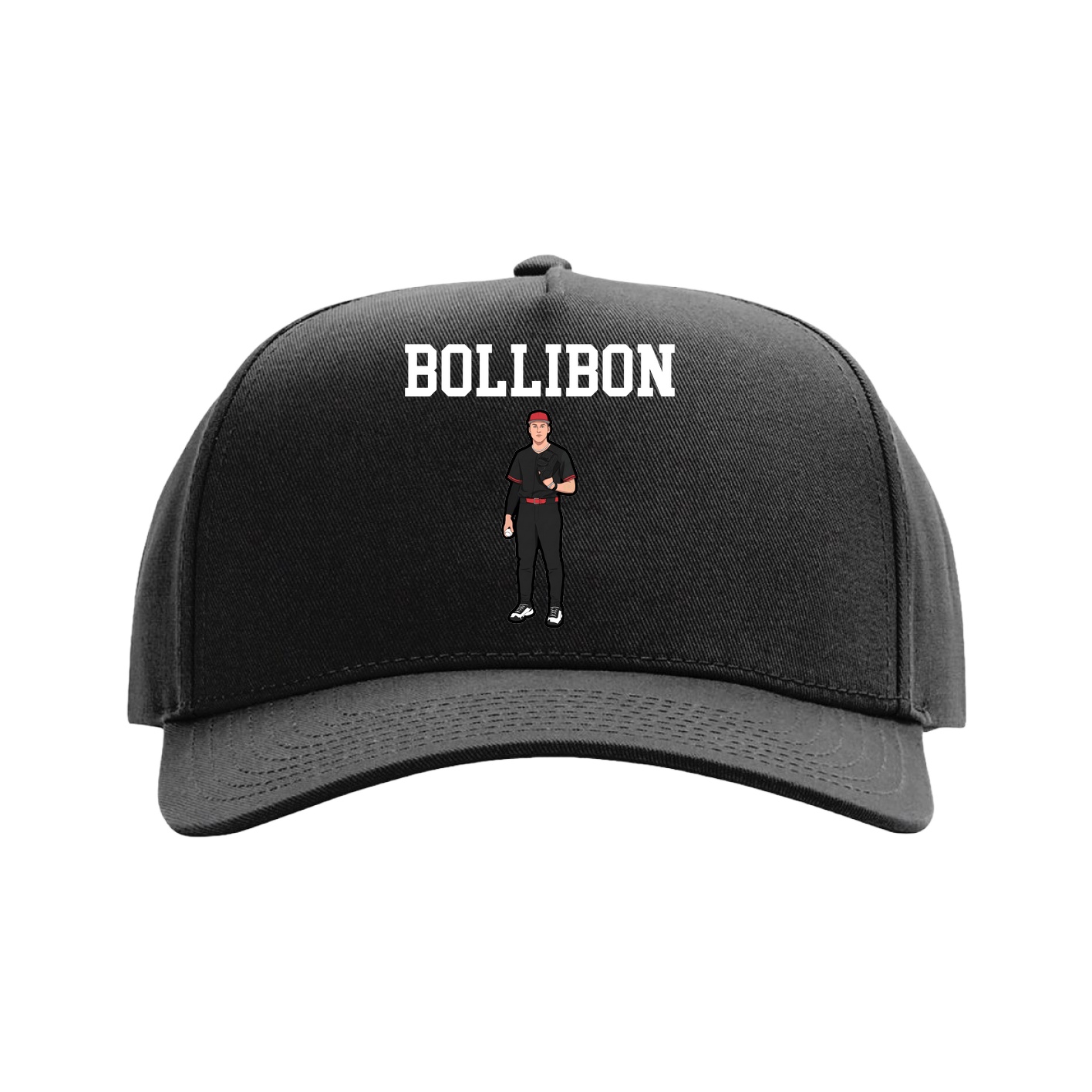 Full Fabric Five-Panel Champ Cap — Shirsey in Black