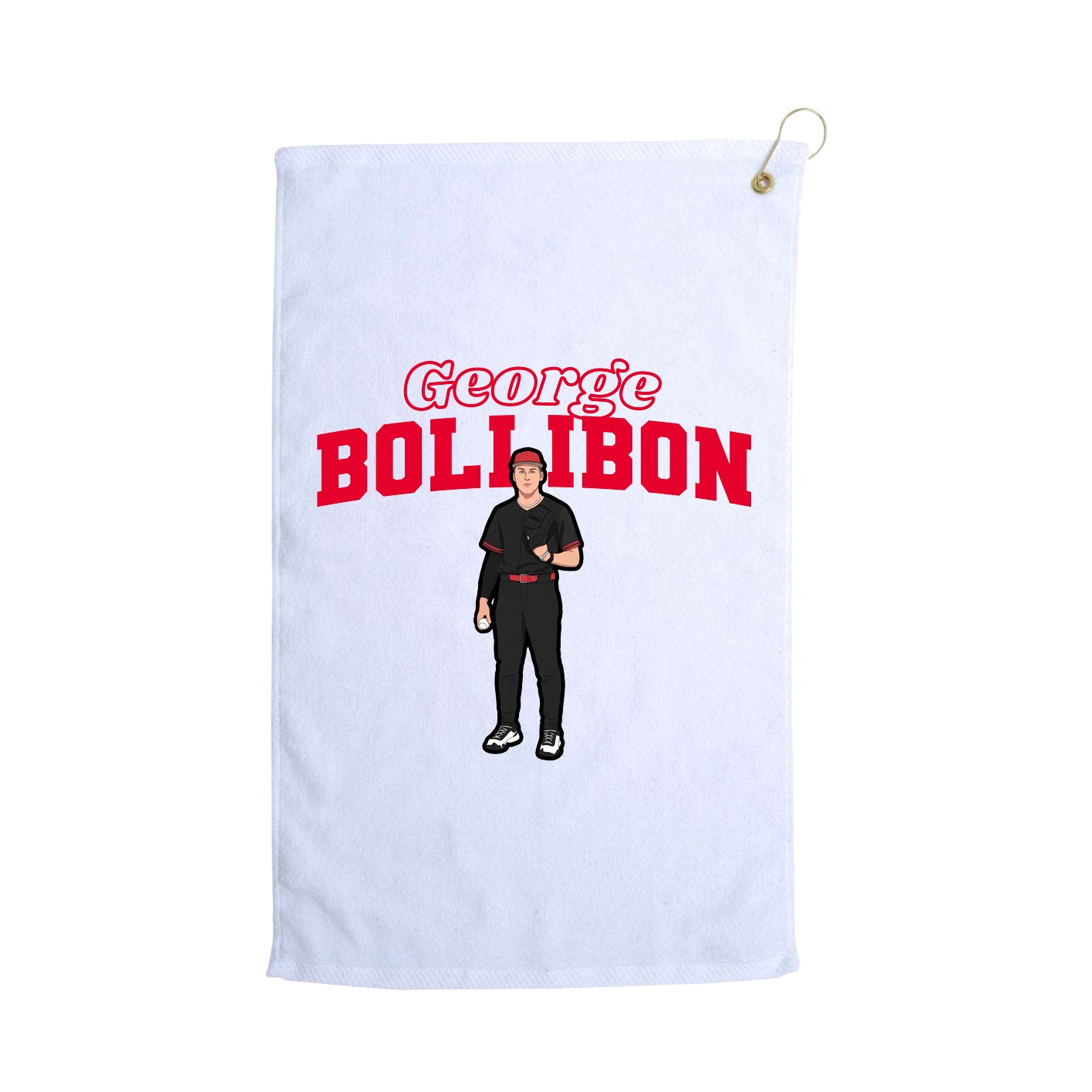 Golf Towel — Name Arch in White