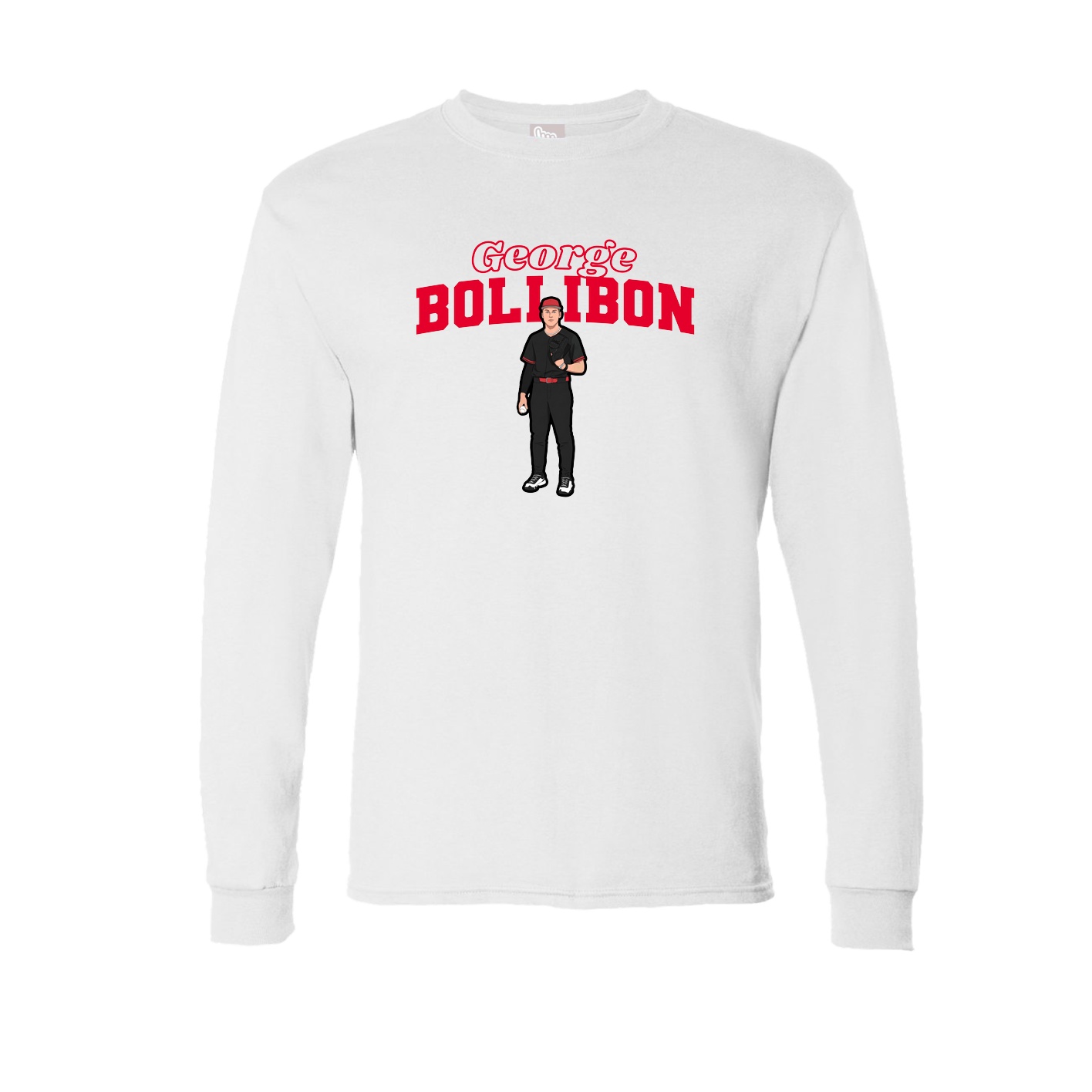 Long Sleeve Tee — Name Arch in White