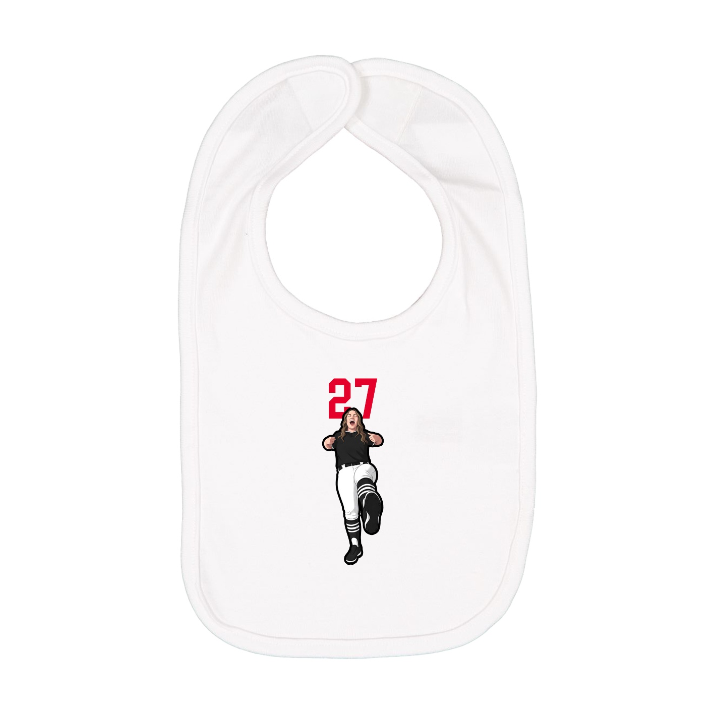 Infant Bib — Number Top in White