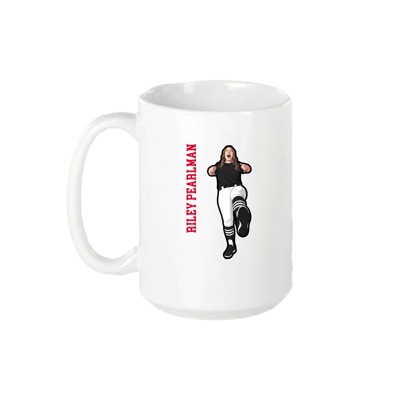 15oz Coffee Mug — Name Vertical in White
