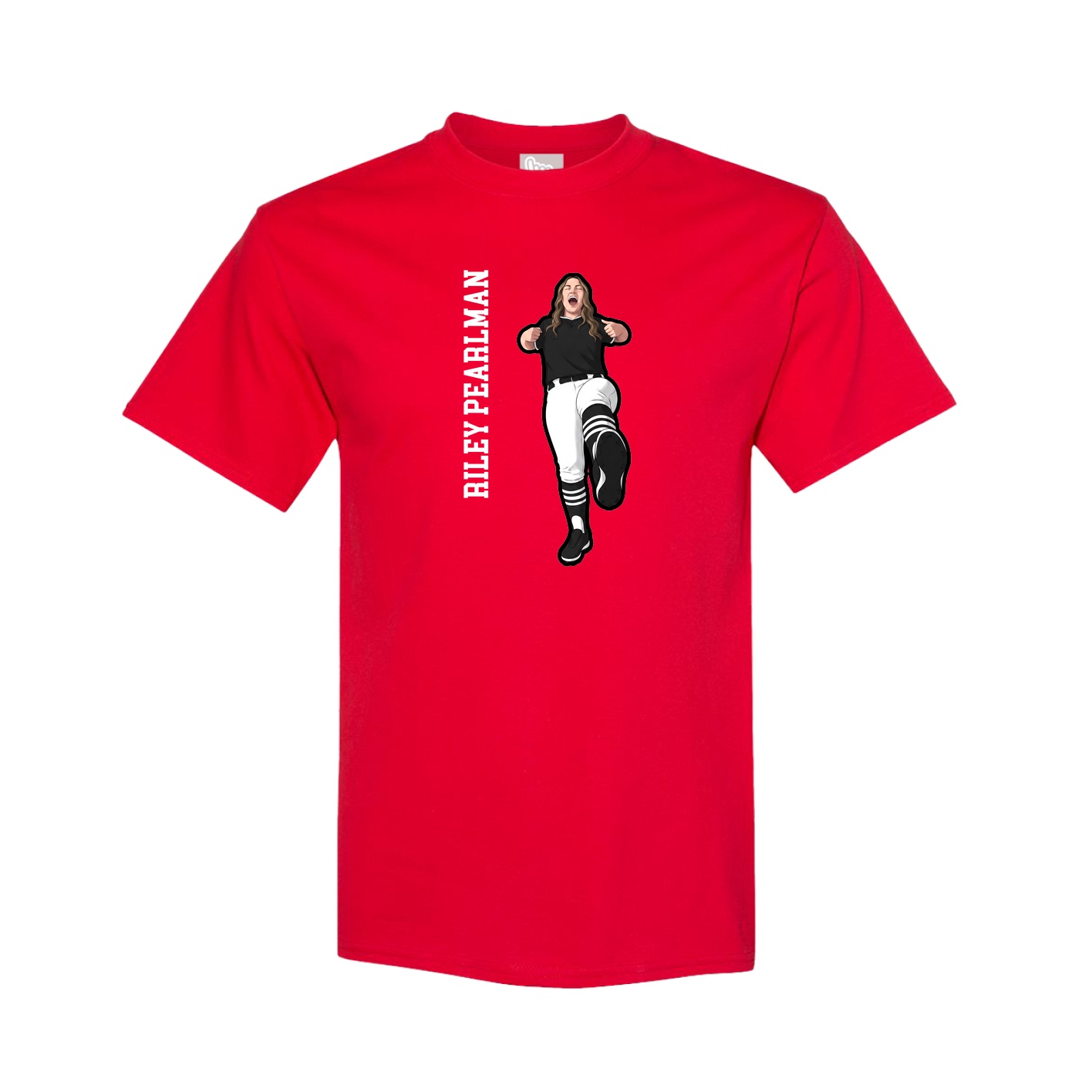 Youth Tee — Name Vertical in Red