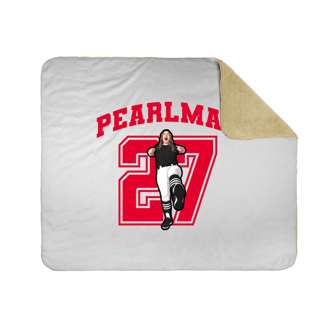 Throw Blanket — Number in White