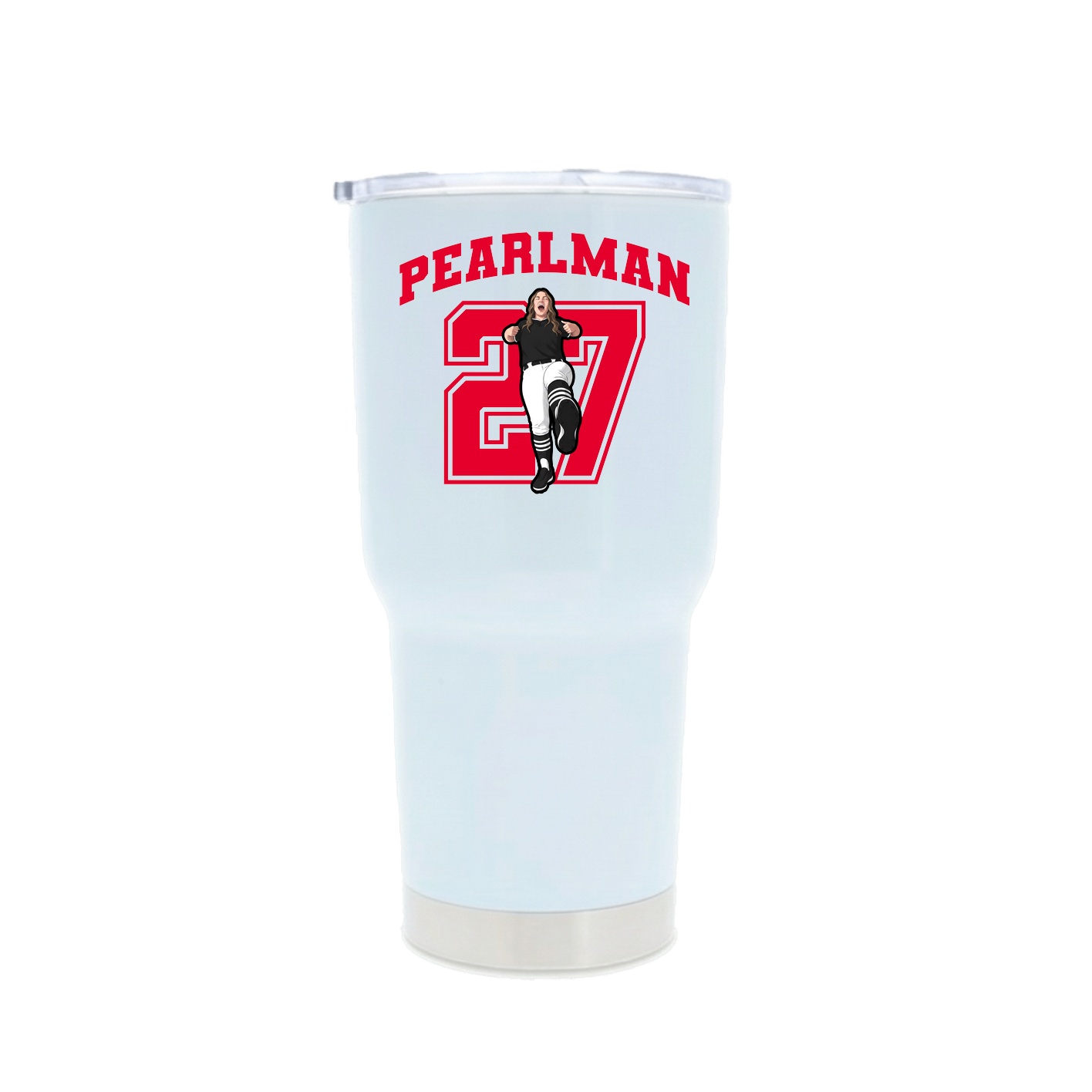 30oz Stainless Steel Tumbler — Number in White
