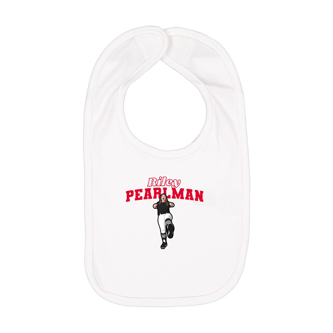 Infant Bib — Name Arch in White