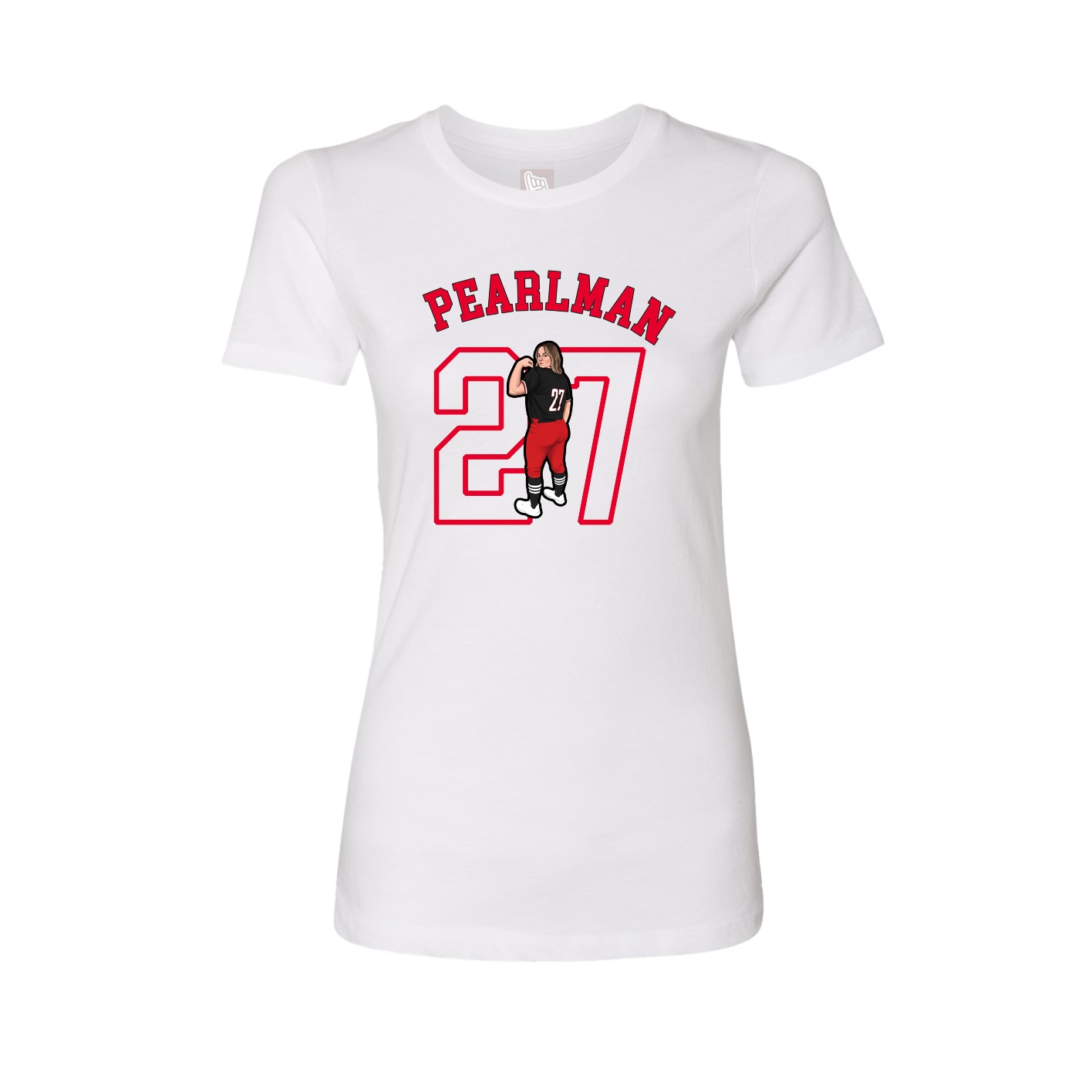 Fitted Women's Tee — Shirsey Arch in White