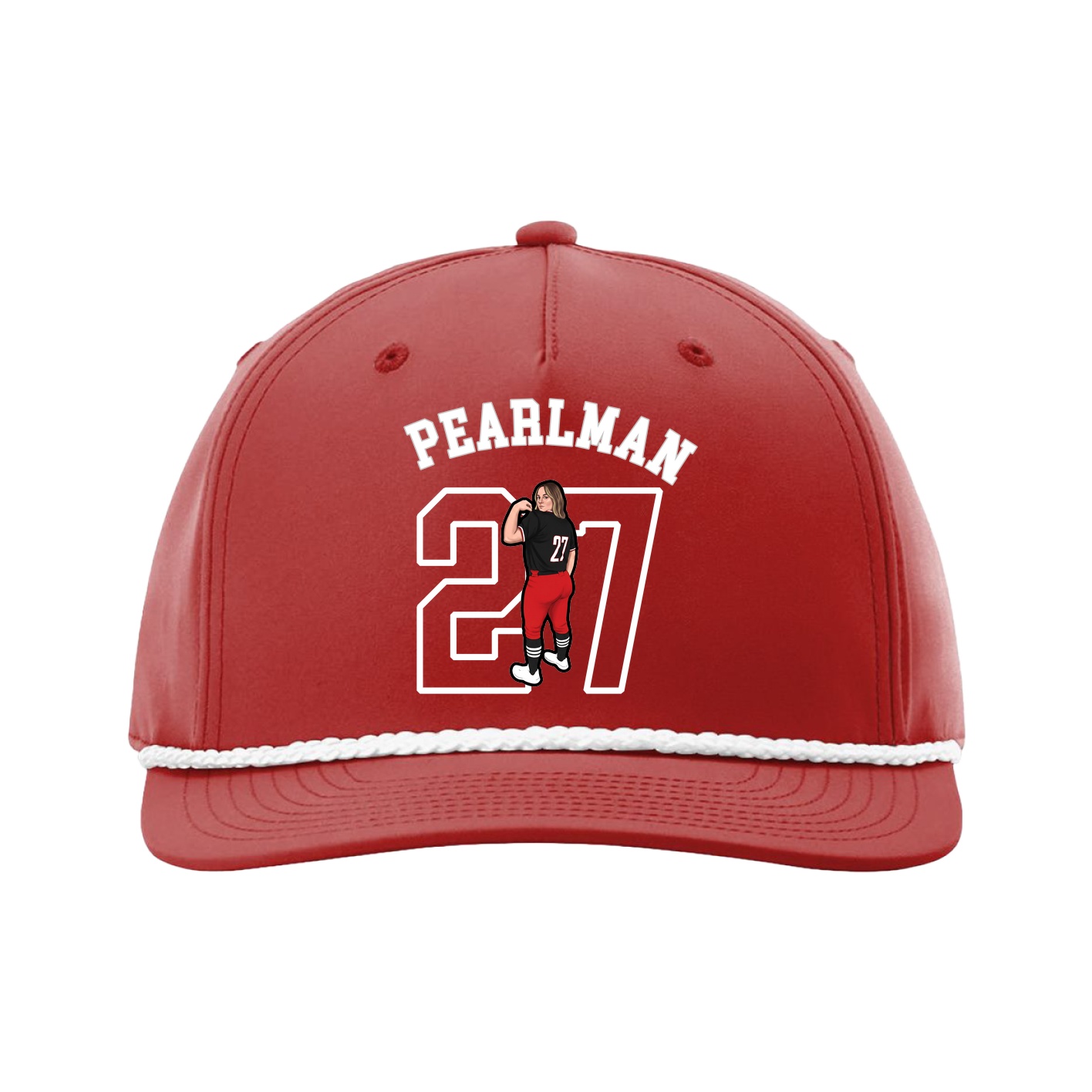 Five-Panel Classic Rope Cap — Shirsey Arch in Red