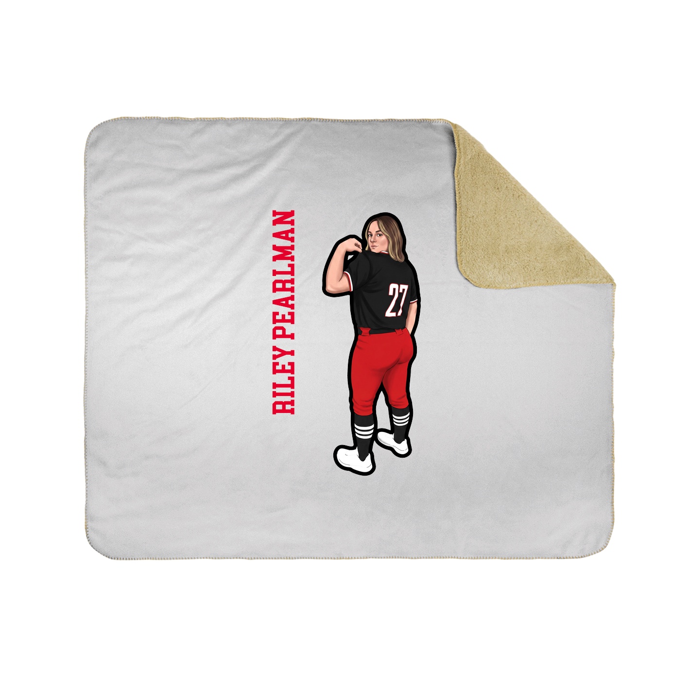 Throw Blanket — Name Vertical in White