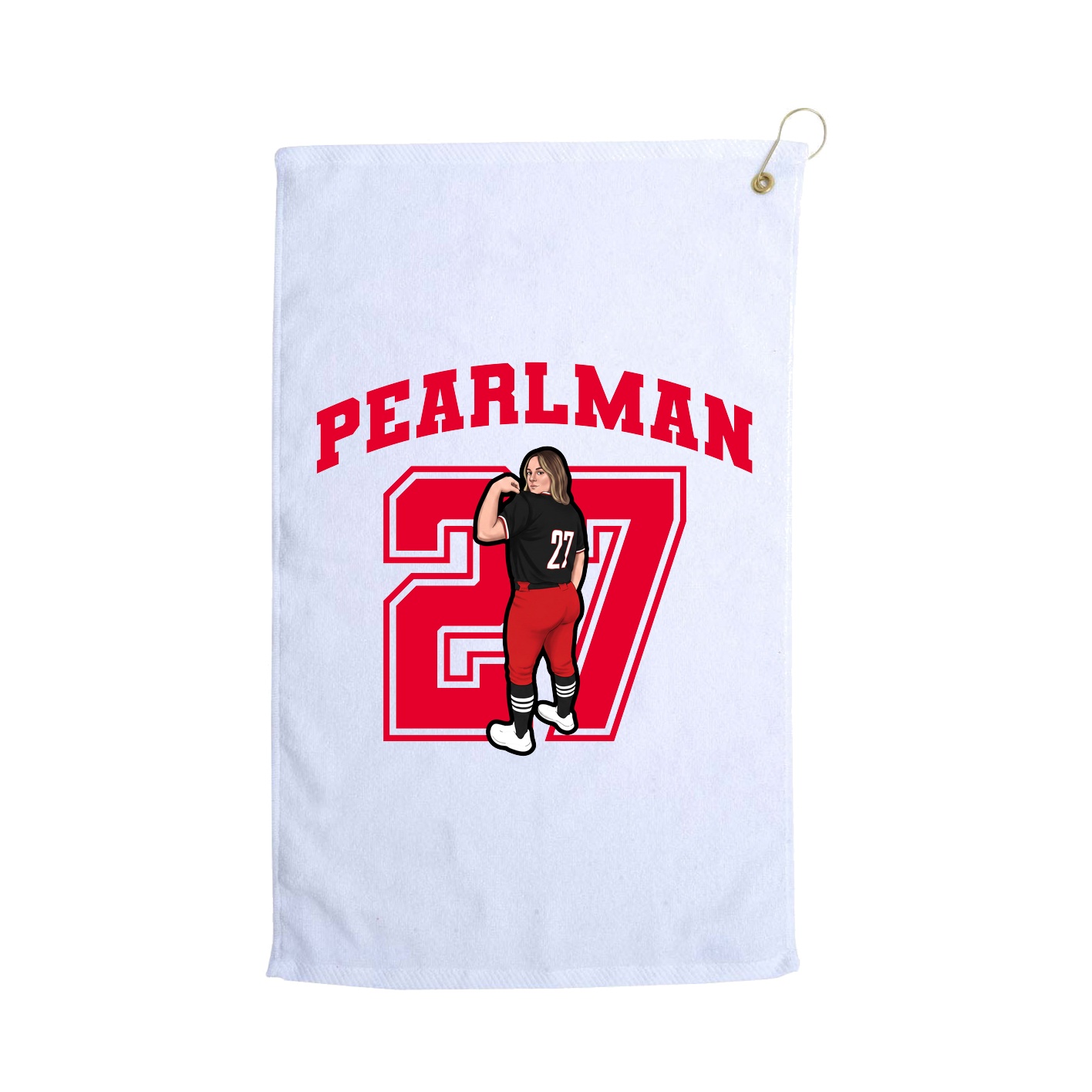 Golf Towel — Number in White