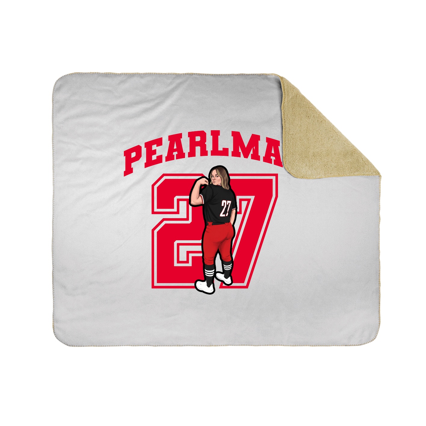 Throw Blanket — Number in White