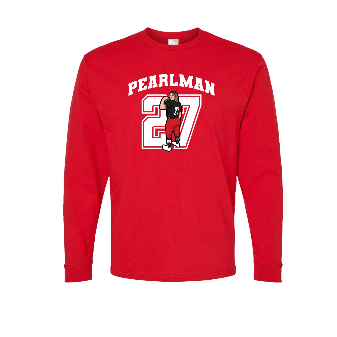 Long Sleeve Tee — Number in Red