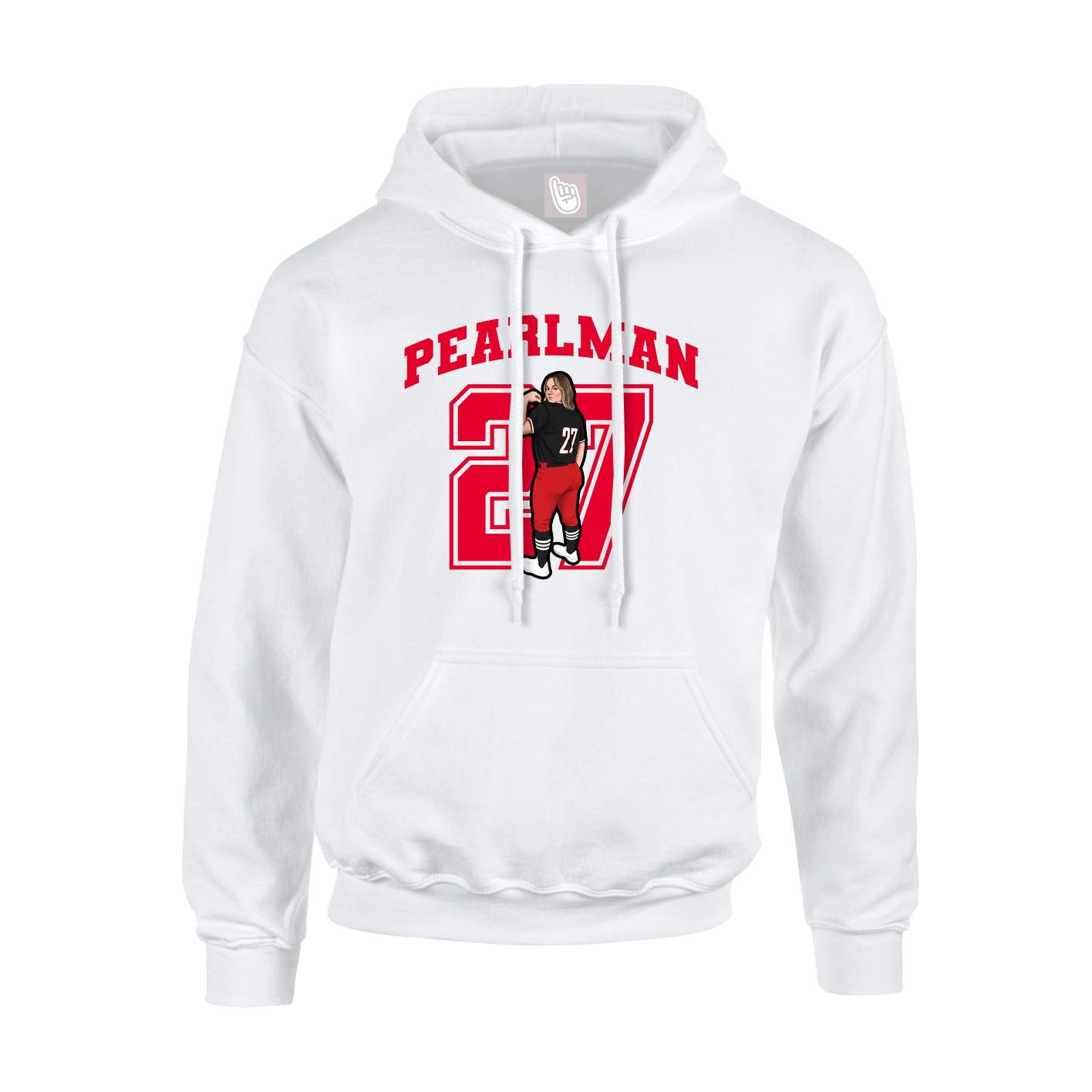 Youth Hoodie — Number in White
